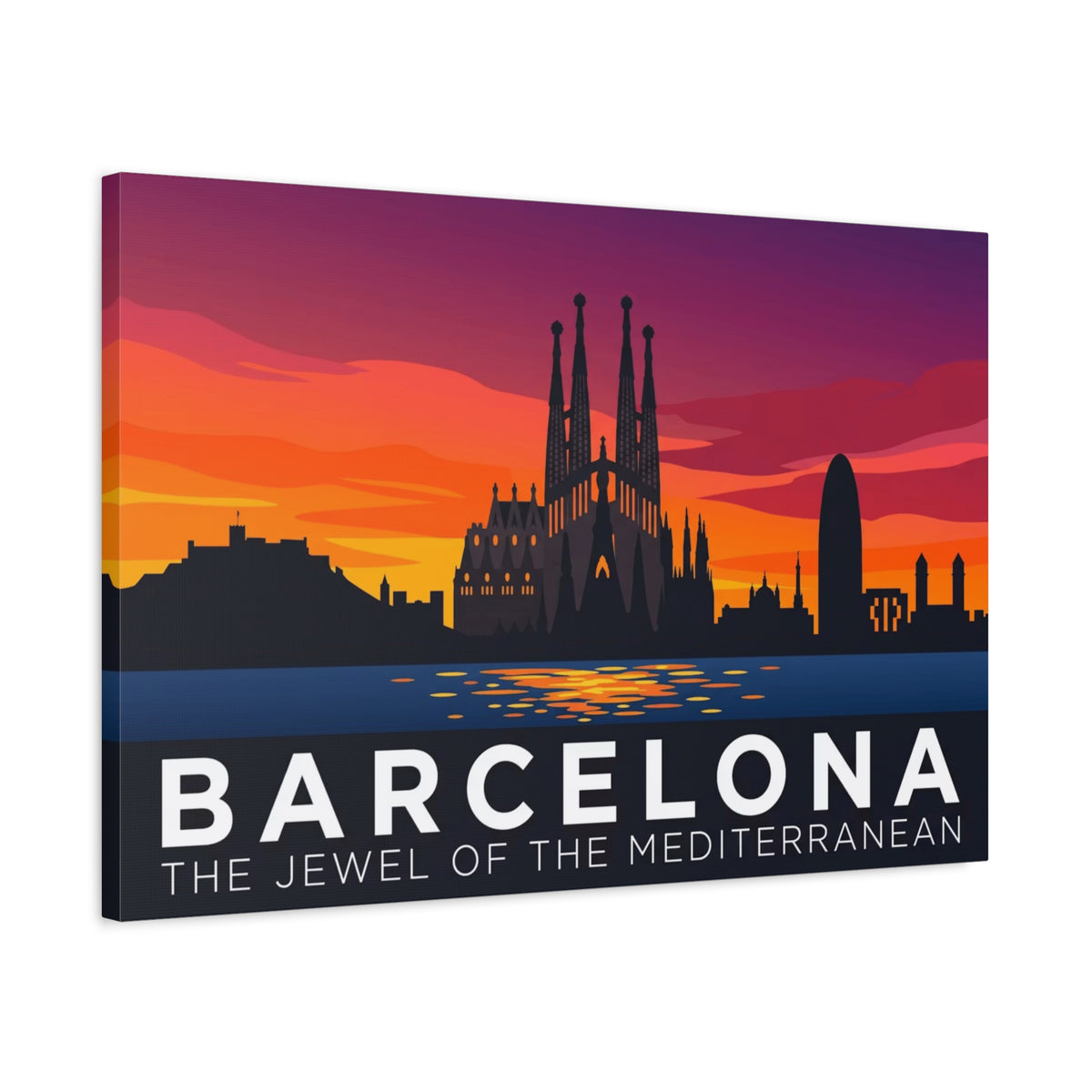 Barcelona Sunset Canvas Print — The Jewel of the Mediterranean