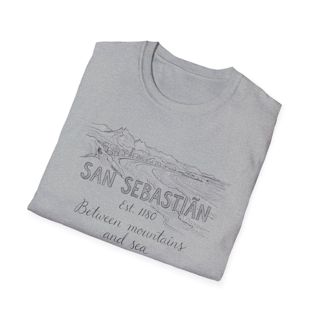 San Sebastián Scenic T-Shirt — Between Mountains and Sea Vintage Travel Tee