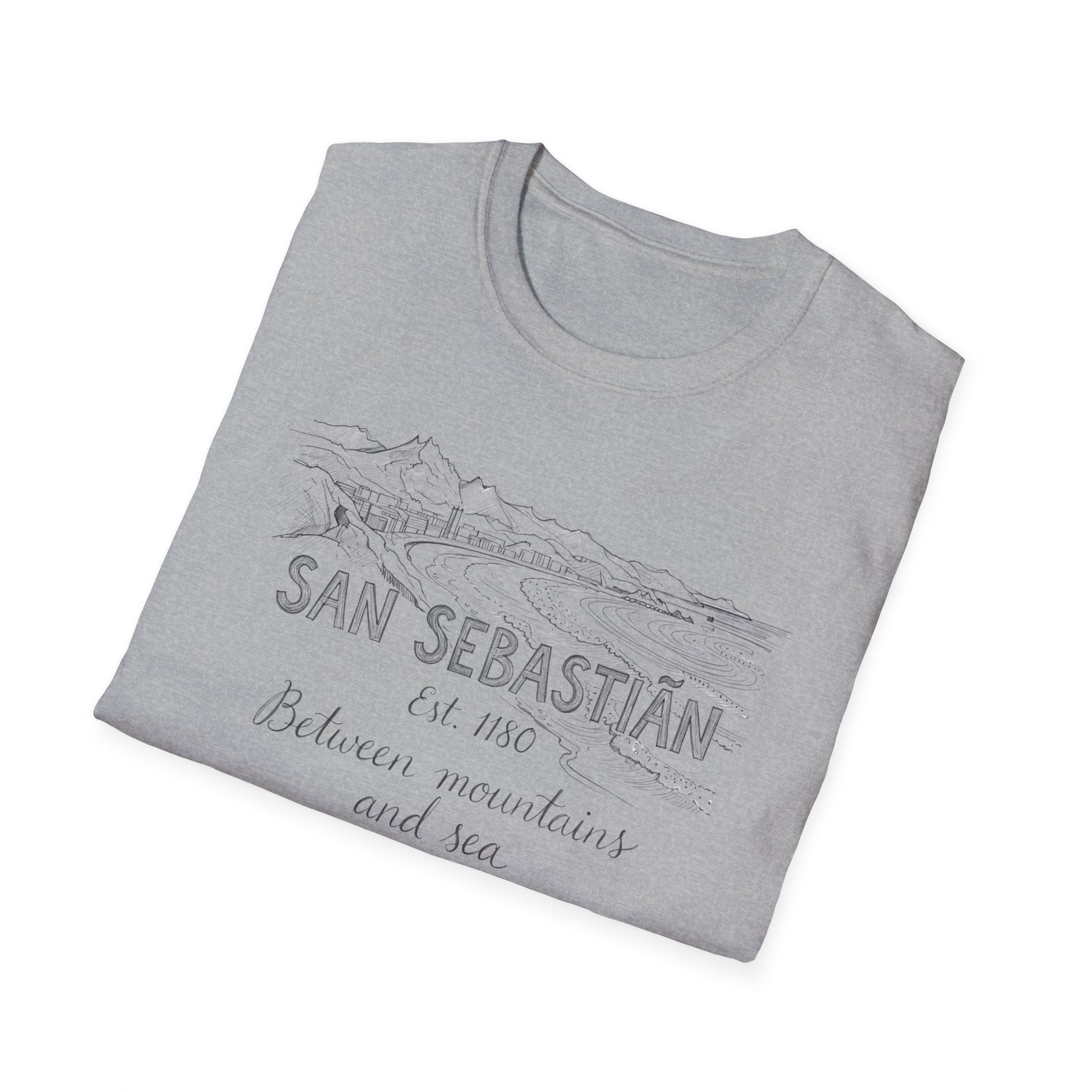 San Sebastián Scenic T-Shirt — Between Mountains and Sea Vintage Travel Tee