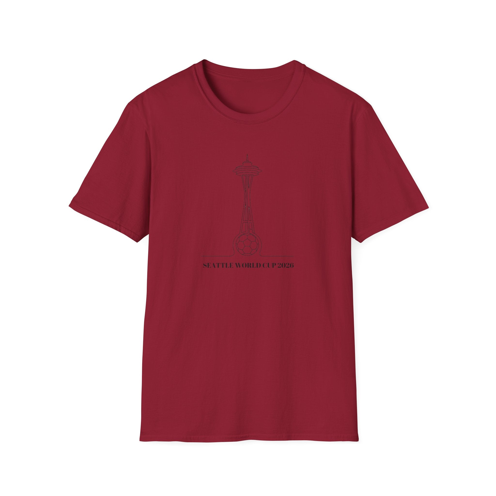 Seattle Space Needle Sketch T-Shirt — Minimalist 'Seattle World Cup 2026' Souvenir Tee