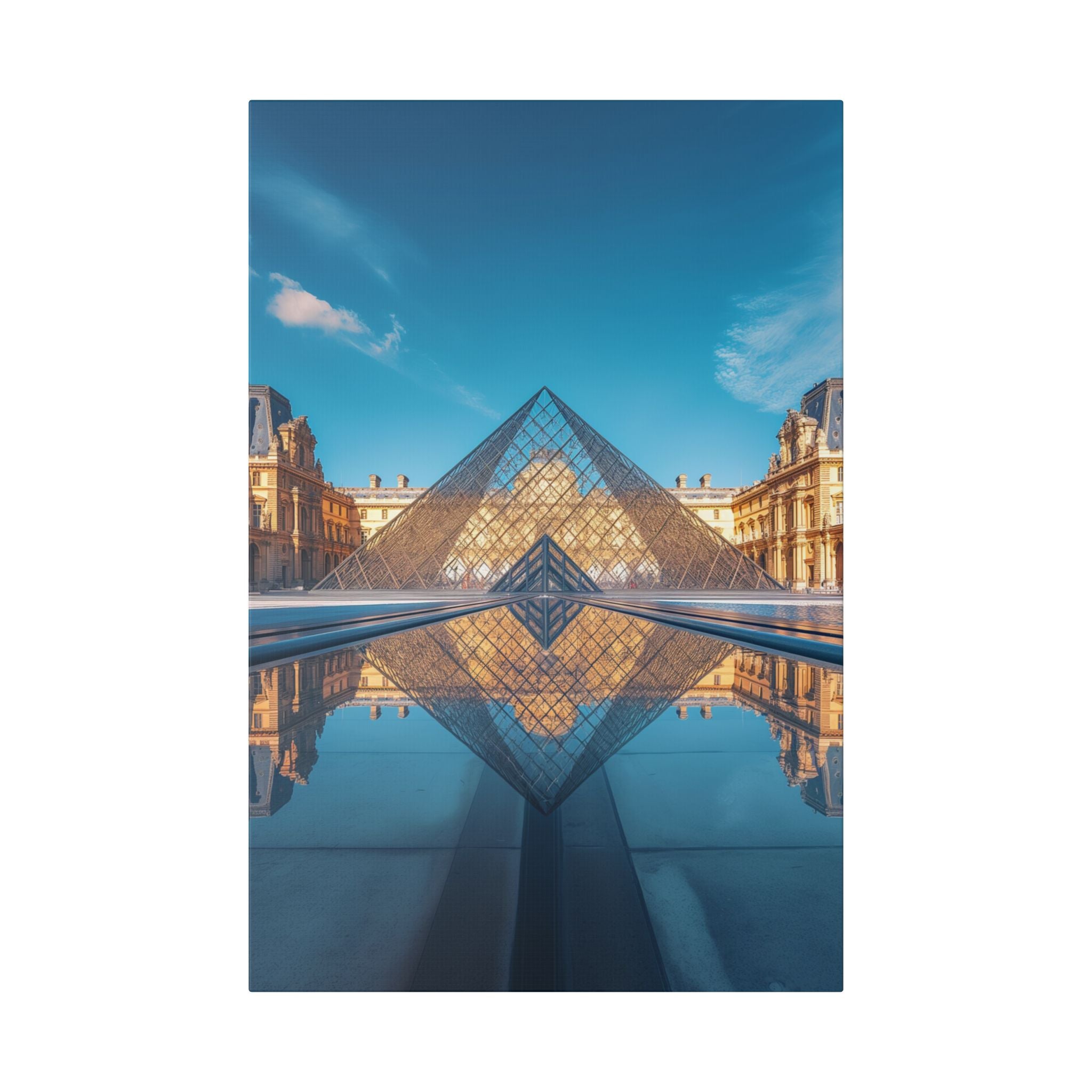 Louvre Glass Pyramid Canvas Print — Paris Travel Wall Art