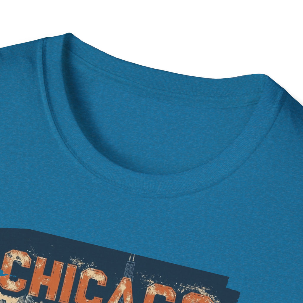 Chicago Skyline Distressed T-Shirt | Cityscape, Retro Star