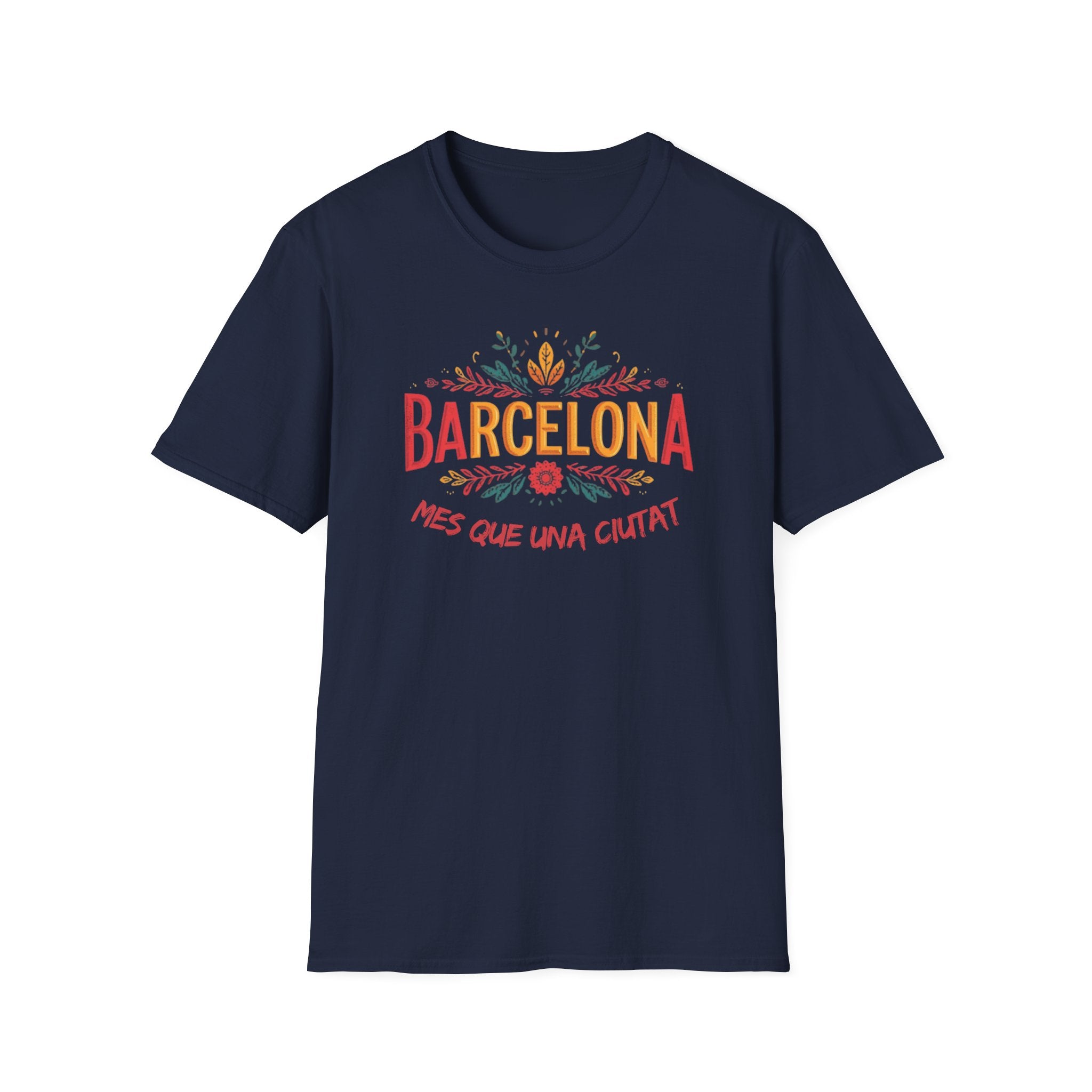 Barcelona floral script T-Shirt | Més que una ciutat, Catalonia travel tee