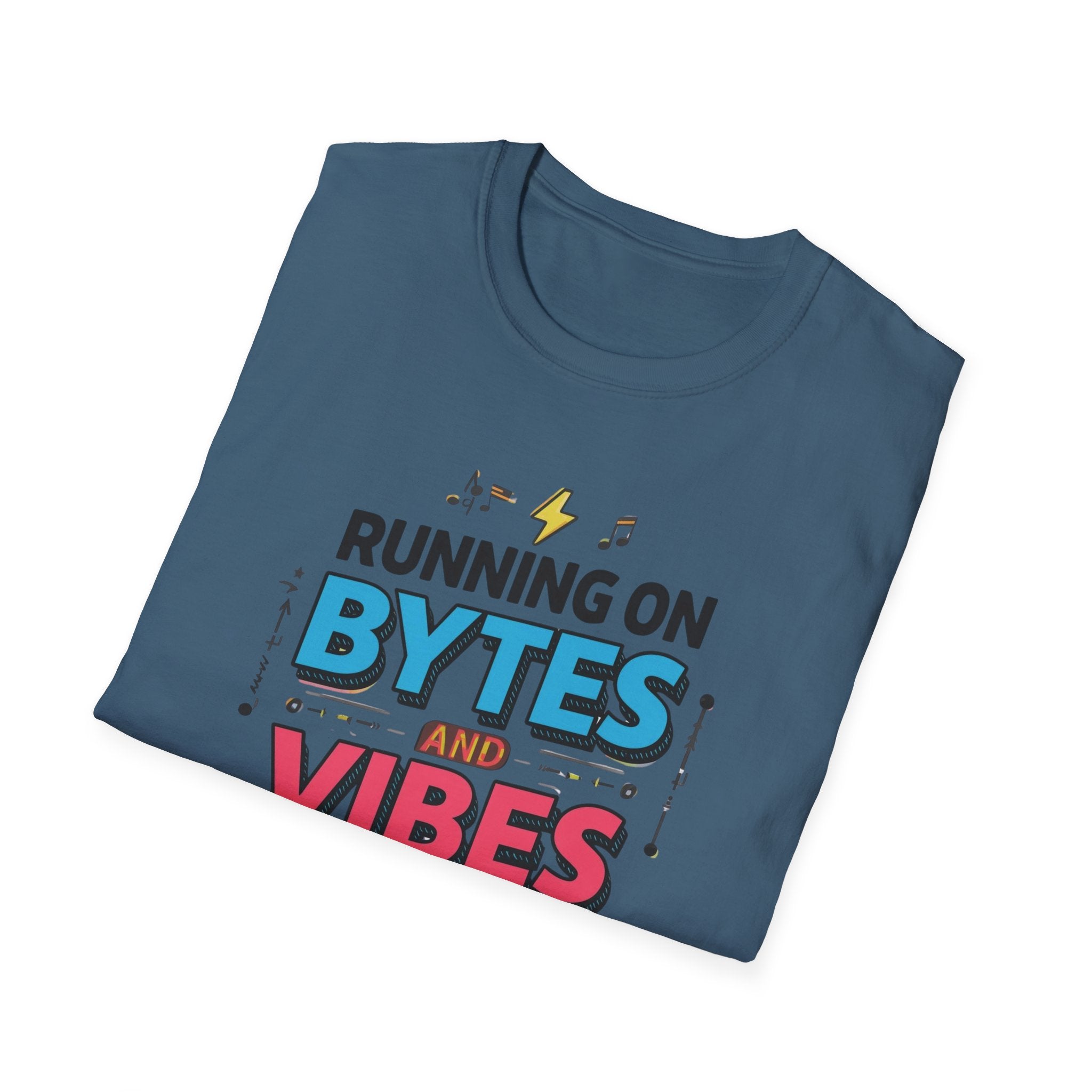 Running on Bytes and Vibes T-Shirt — Retro Tech Austin Graphic Tee