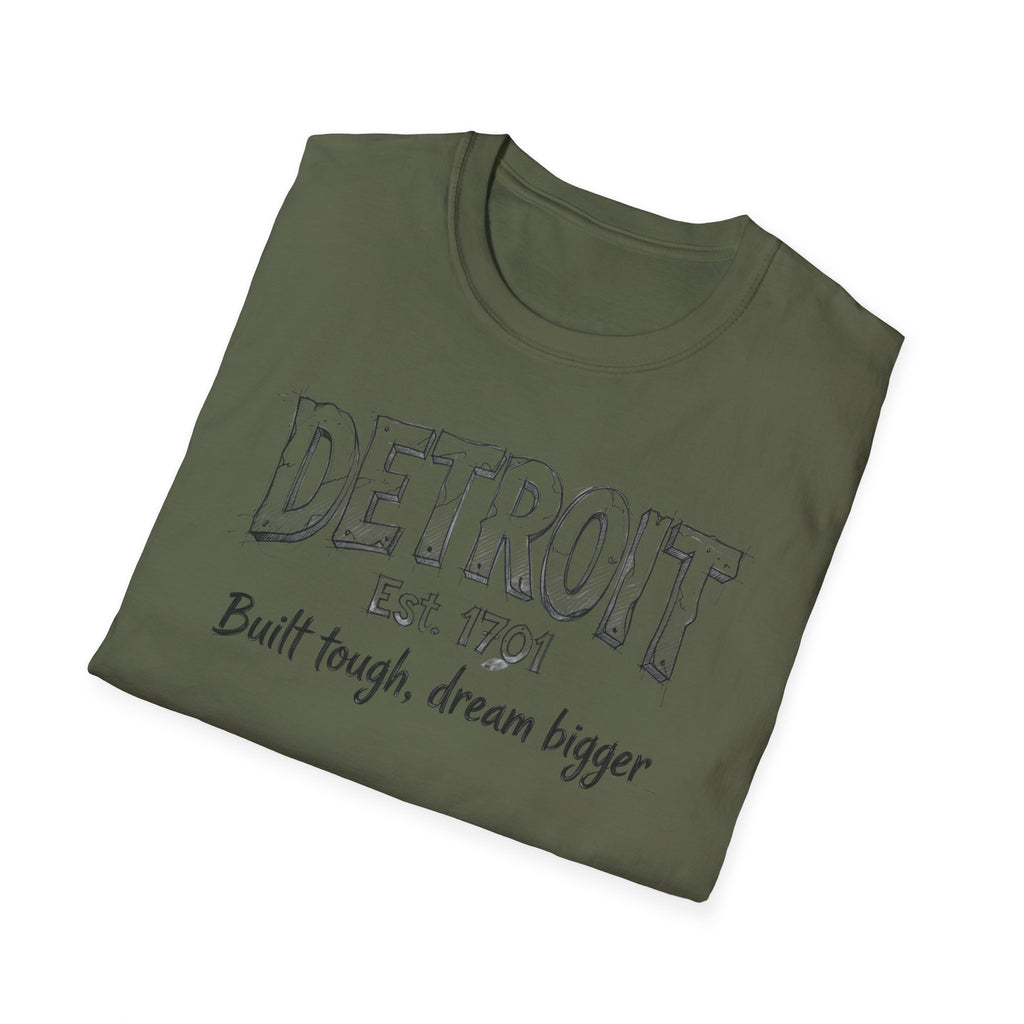 Detroit Built Tough Tee — 'Built tough, dream bigger' City Pride T-Shirt