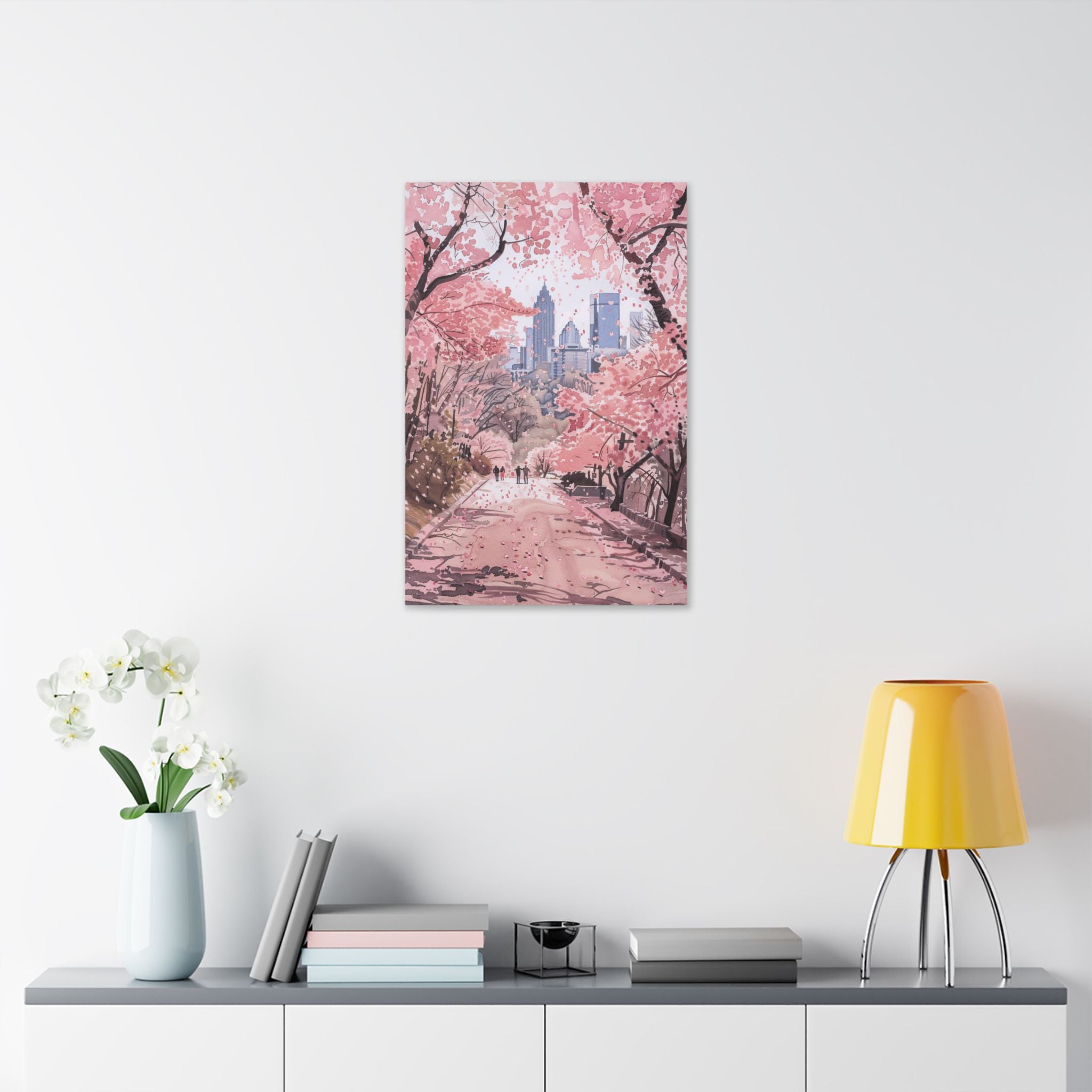 Atlanta Piedmont Park - Georgia - Cherry Blossom Cityscape Canvas - Bank of America Plaza
