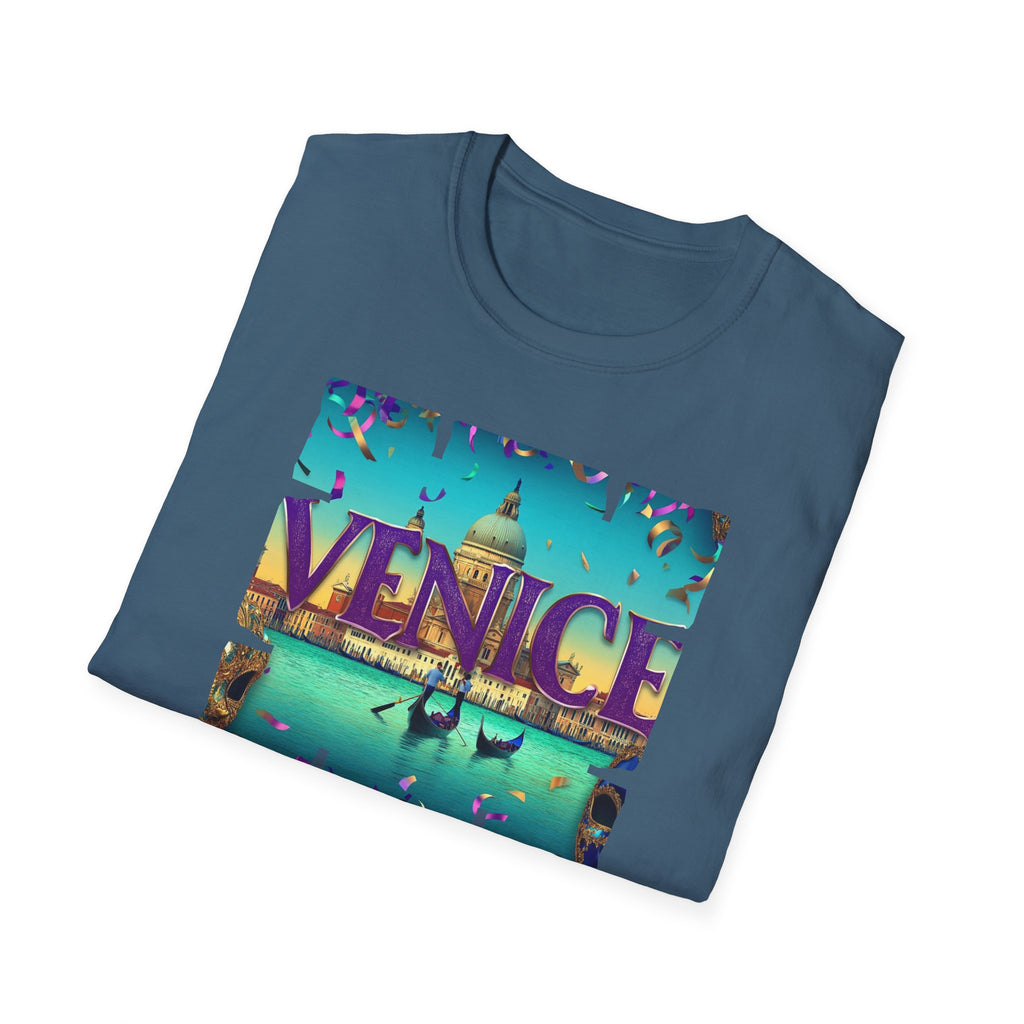 Venice Retro Travel Poster T-Shirt | Italian Canal Gondola Design