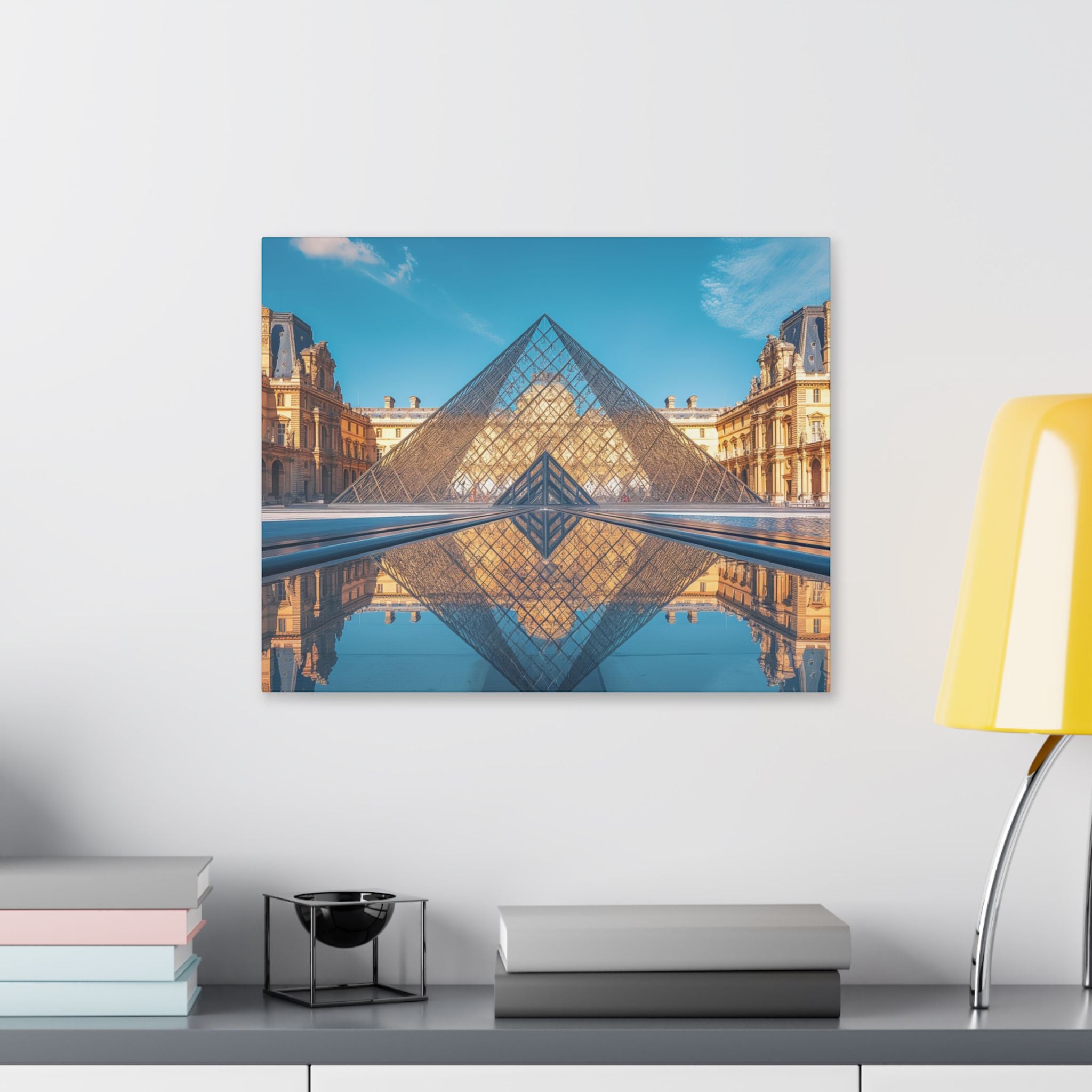 Louvre Glass Pyramid Canvas Print — Paris Travel Wall Art