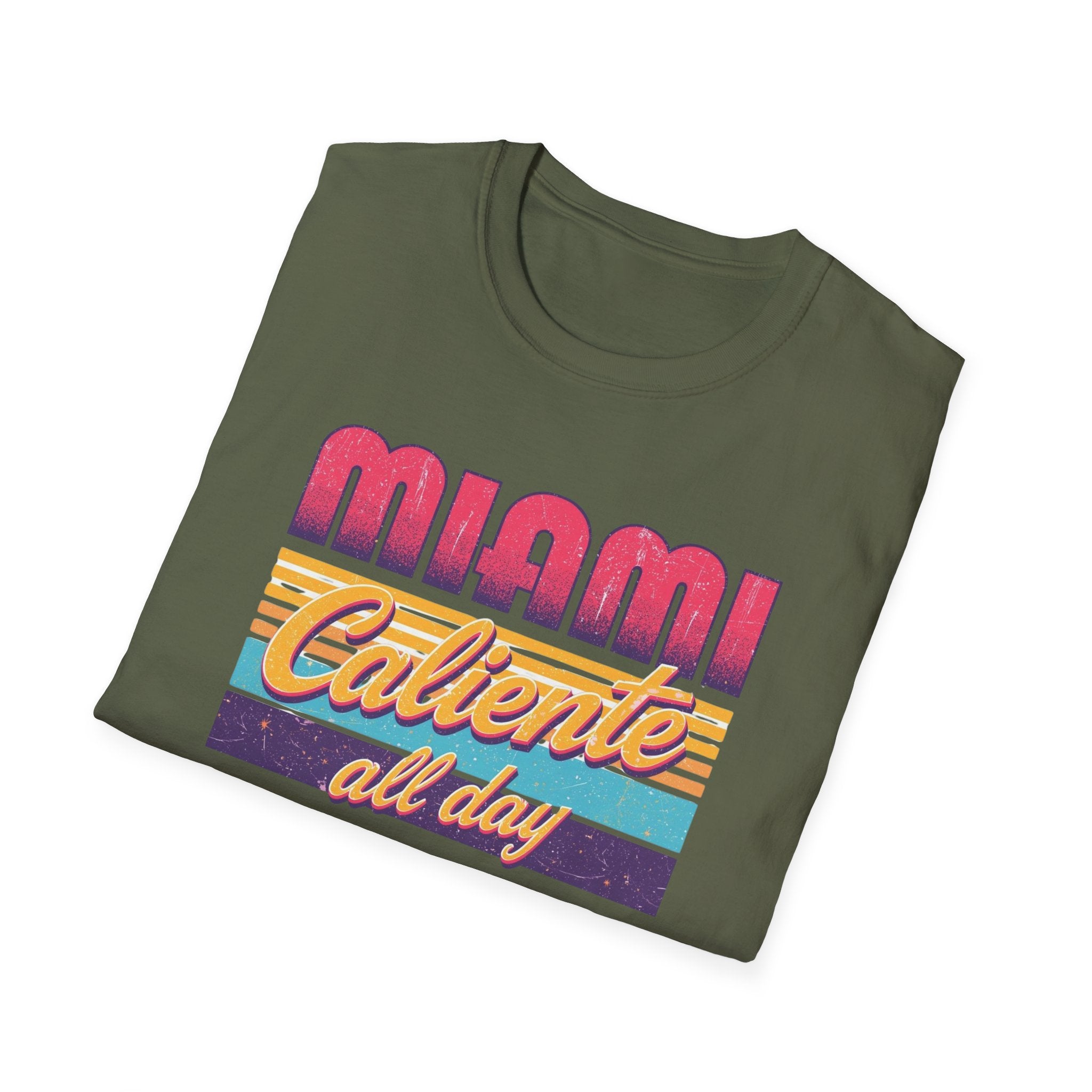 Miami Caliente All Day T-Shirt — Retro Sunset Vacation Tee