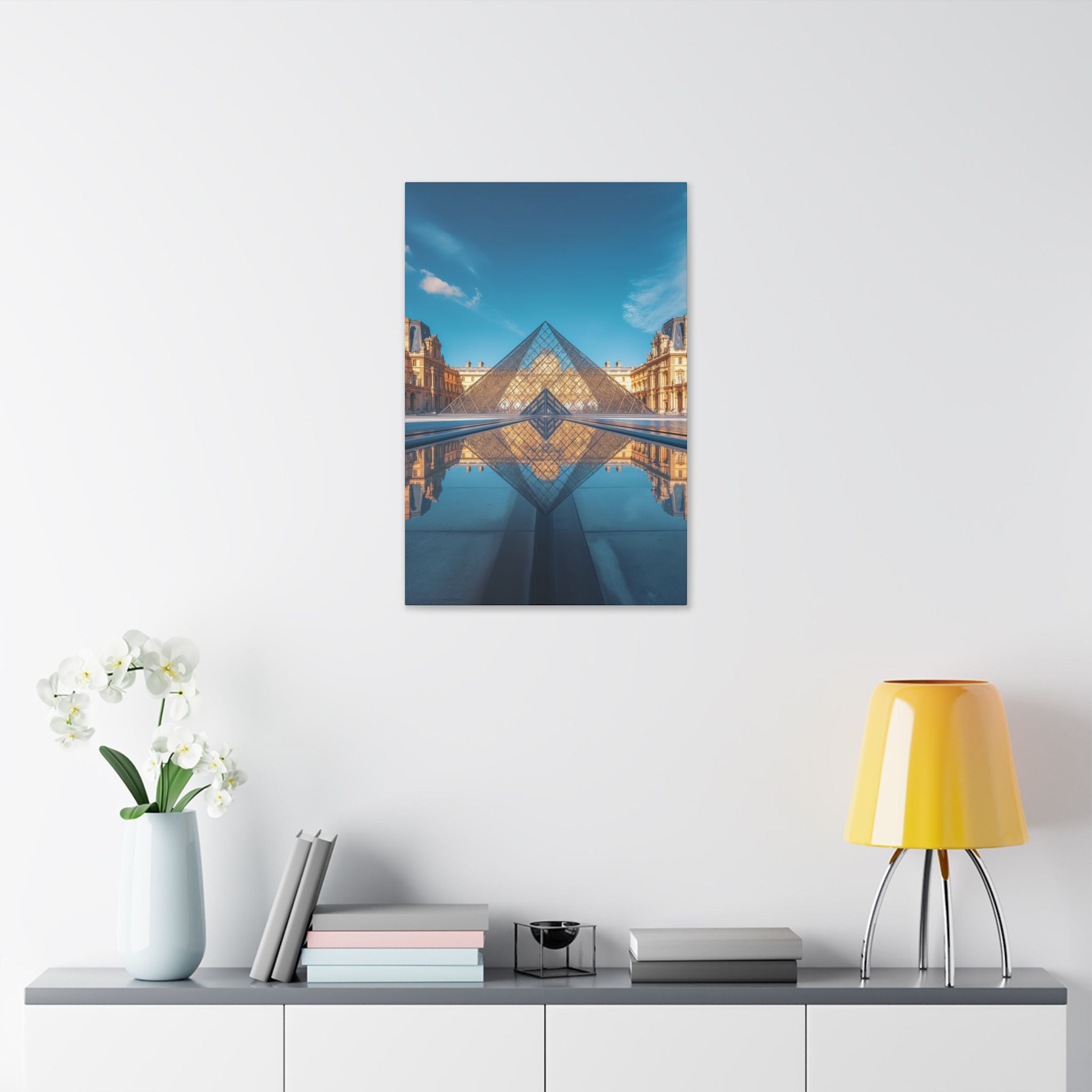Louvre Glass Pyramid Canvas Print — Paris Travel Wall Art