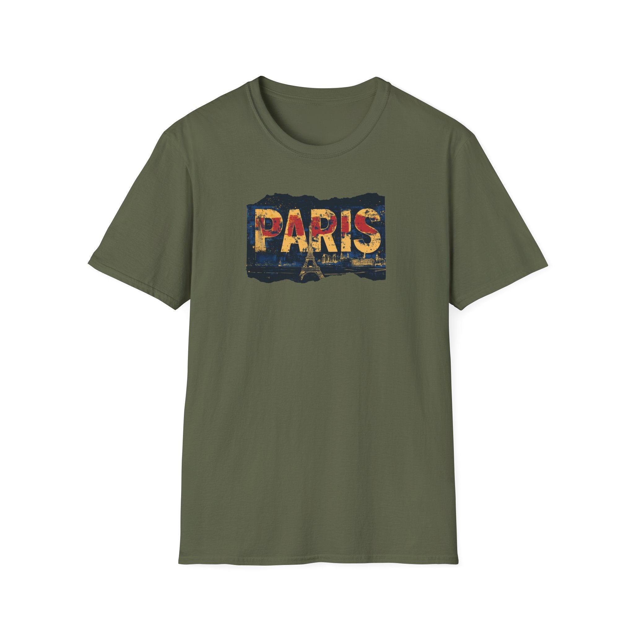 Paris Skyline Graphic T-Shirt | Vintage Textured Paris Design