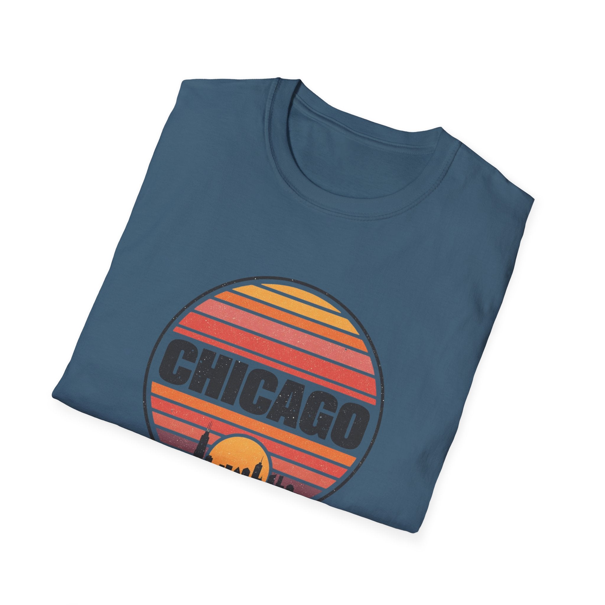 Chicago Vintage Sunset T-Shirt — Retro City Skyline Tee