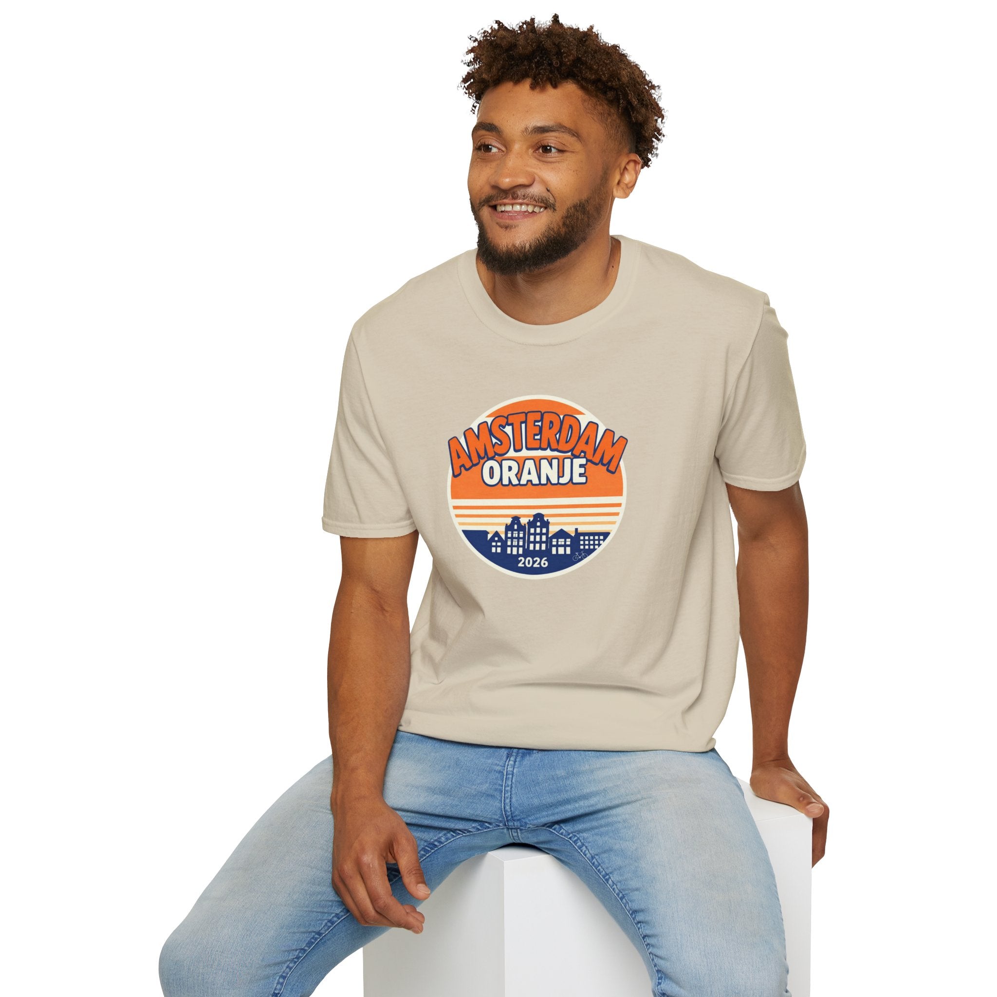 Amsterdam Oranje Vintage Skyline T-Shirt — 2026 Dutch Pride Tee