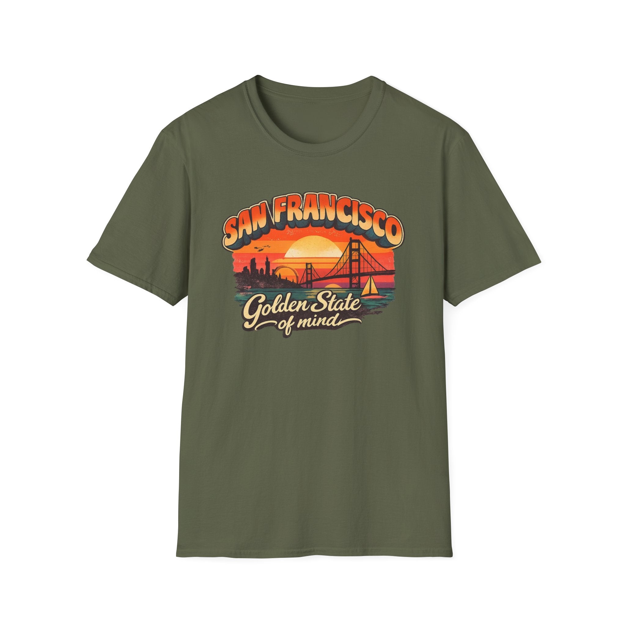 San Francisco Golden State T-Shirt — 'Golden State of Mind' Retro Sunset Tee
