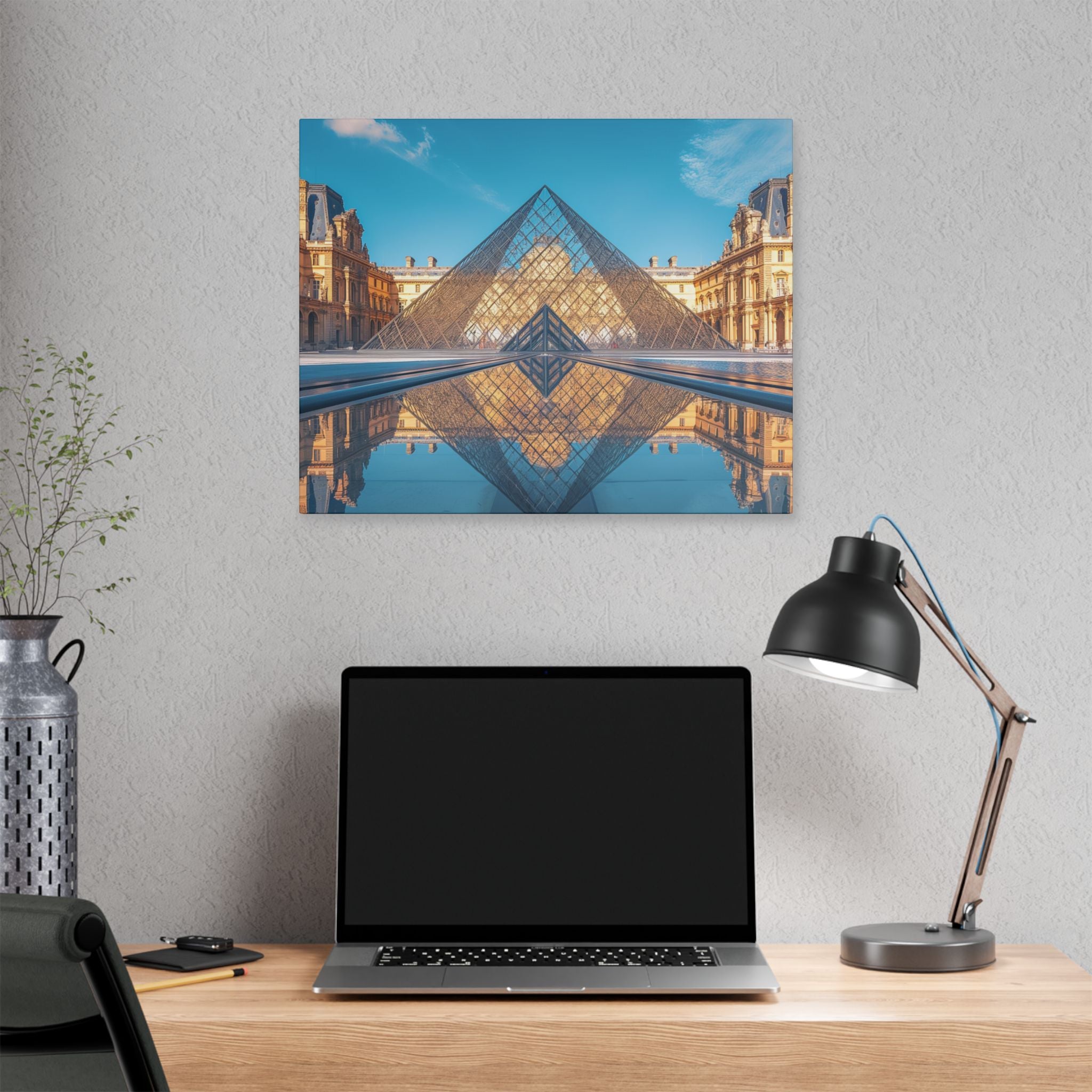 Louvre Glass Pyramid Canvas Print — Paris Travel Wall Art