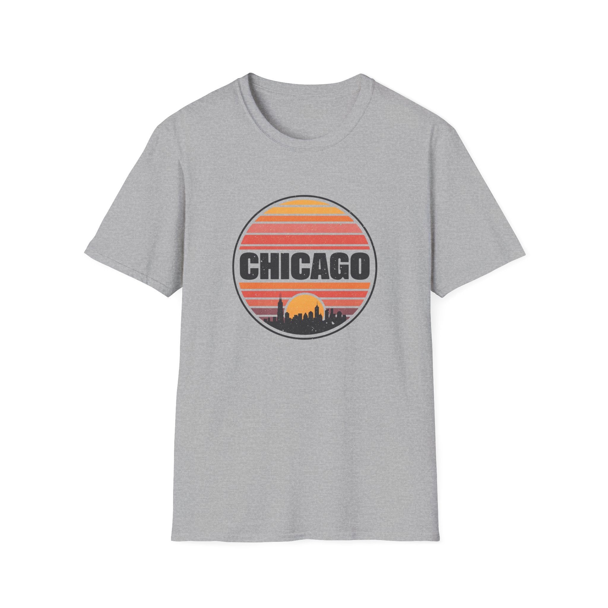 Chicago Vintage Sunset T-Shirt — Retro City Skyline Tee