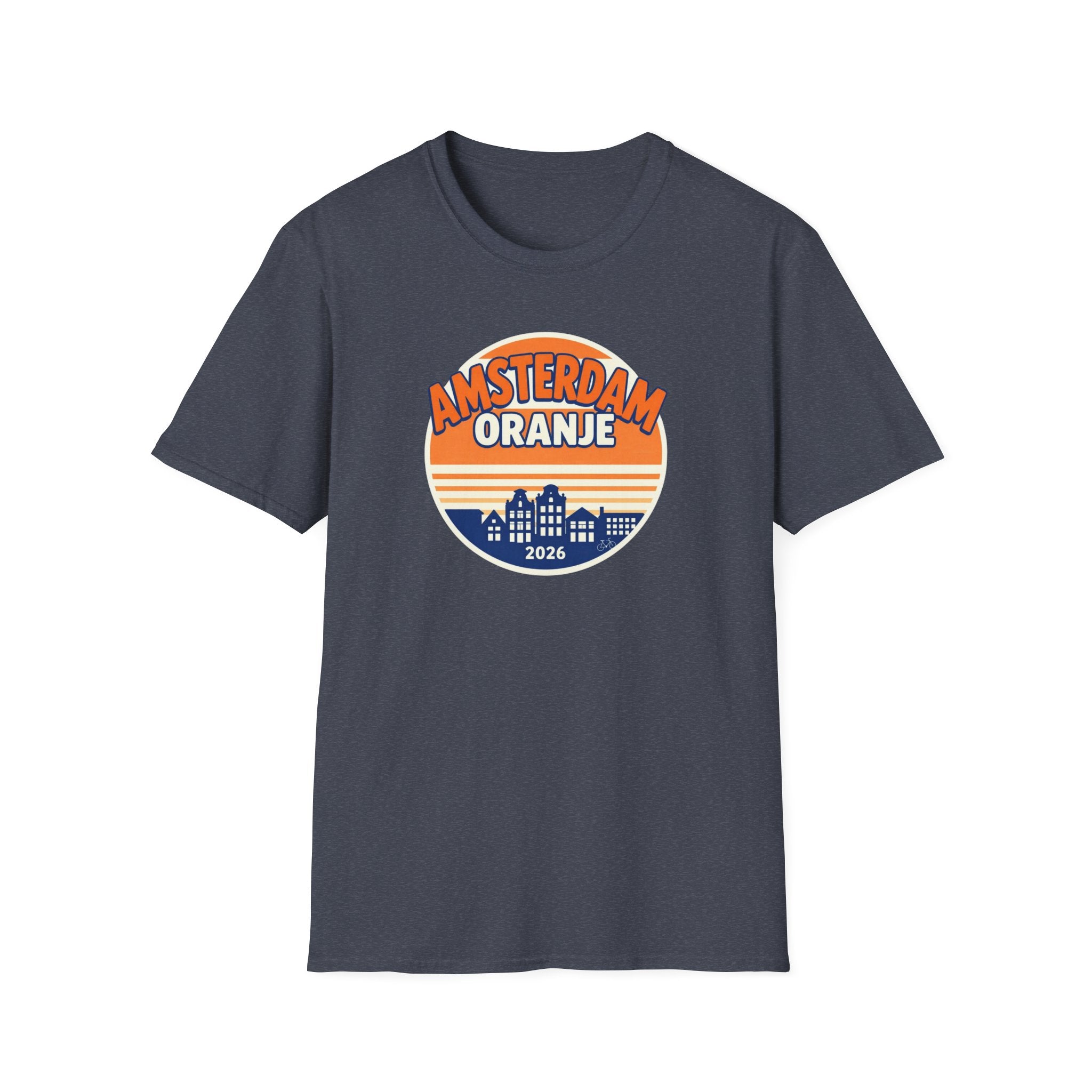 Amsterdam Oranje Vintage Skyline T-Shirt — 2026 Dutch Pride Tee