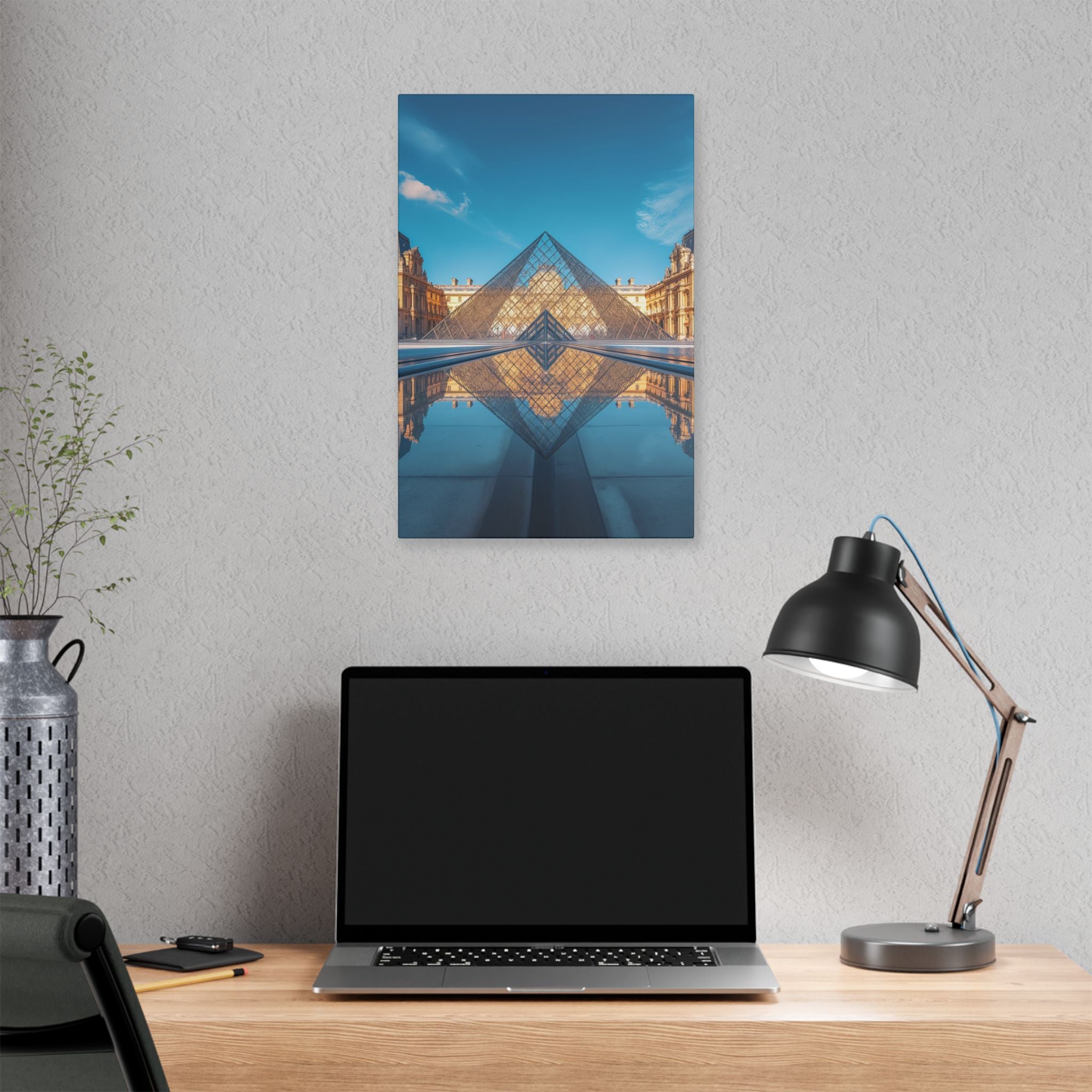 Louvre Glass Pyramid Canvas Print — Paris Travel Wall Art