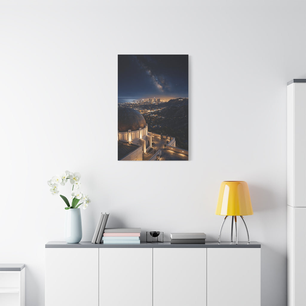 Canvas Wall Art — Griffith Observatory Night Skyline with Milky Way - Los Angeles