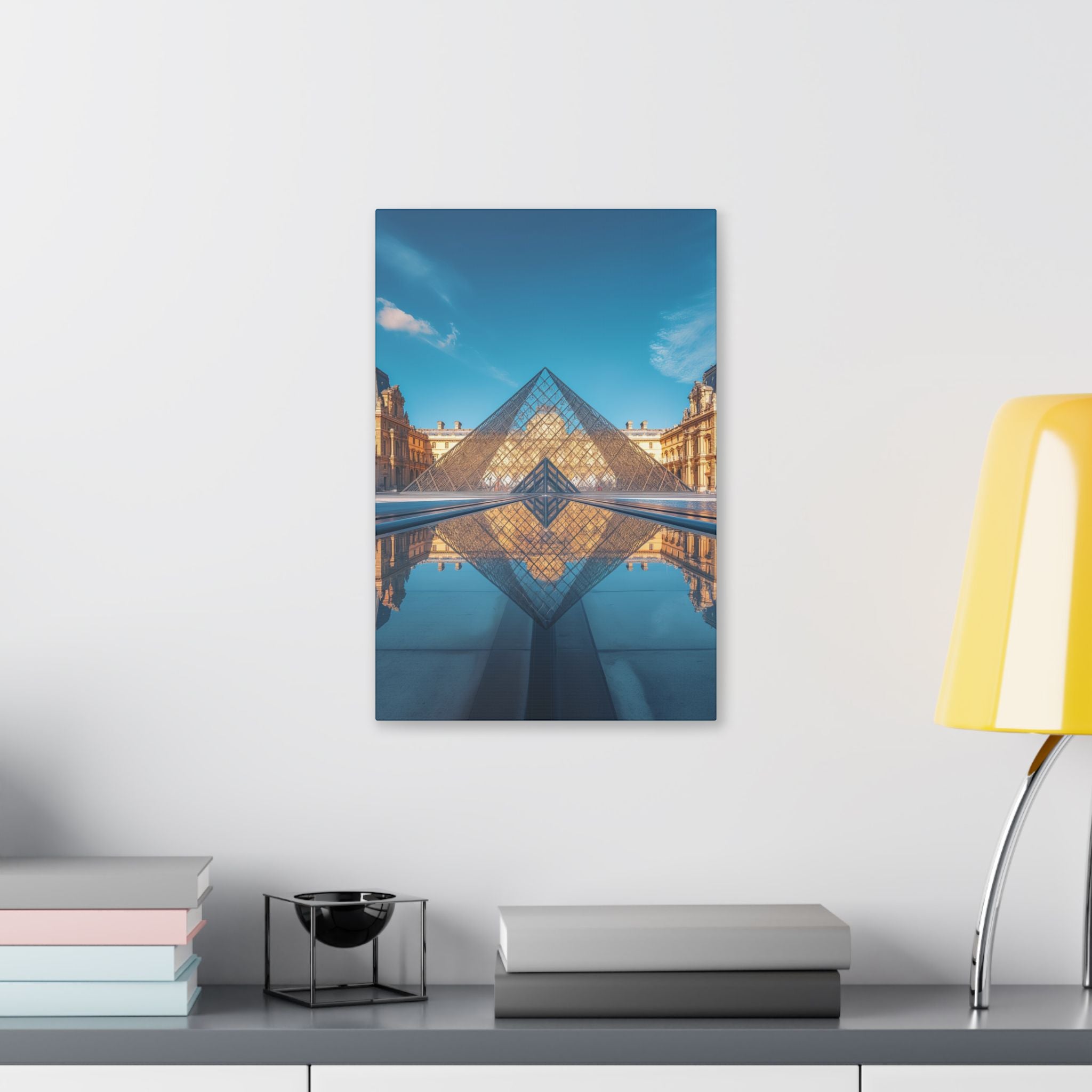 Louvre Glass Pyramid Canvas Print — Paris Travel Wall Art