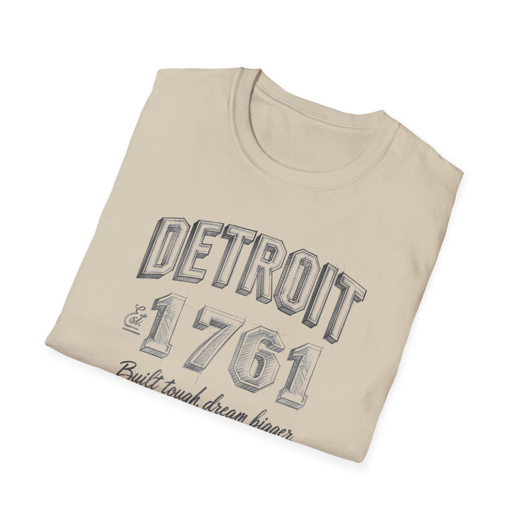 Detroit 1761 T-Shirt — Built Tough, Dream Bigger Vintage City Tee