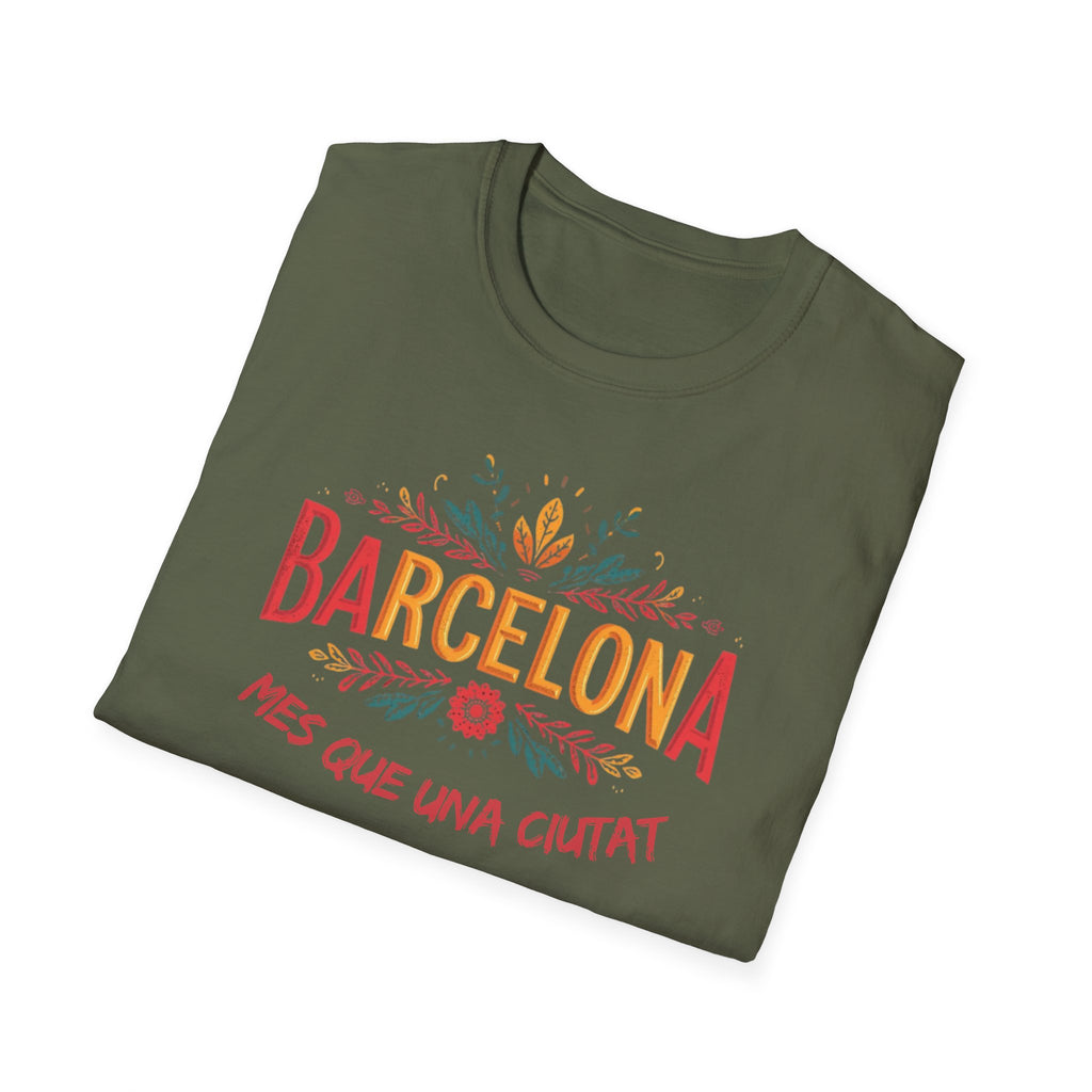 Barcelona floral script T-Shirt | Més que una ciutat, Catalonia travel tee