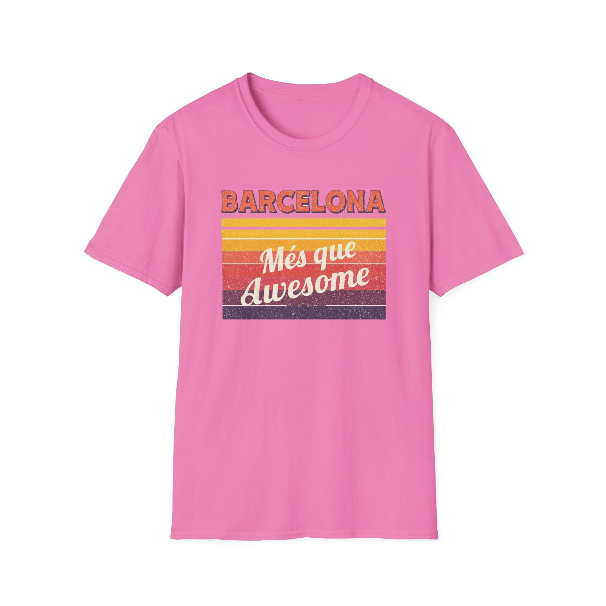 Barcelona "Més que Awesome" Retro Stripe T-Shirt