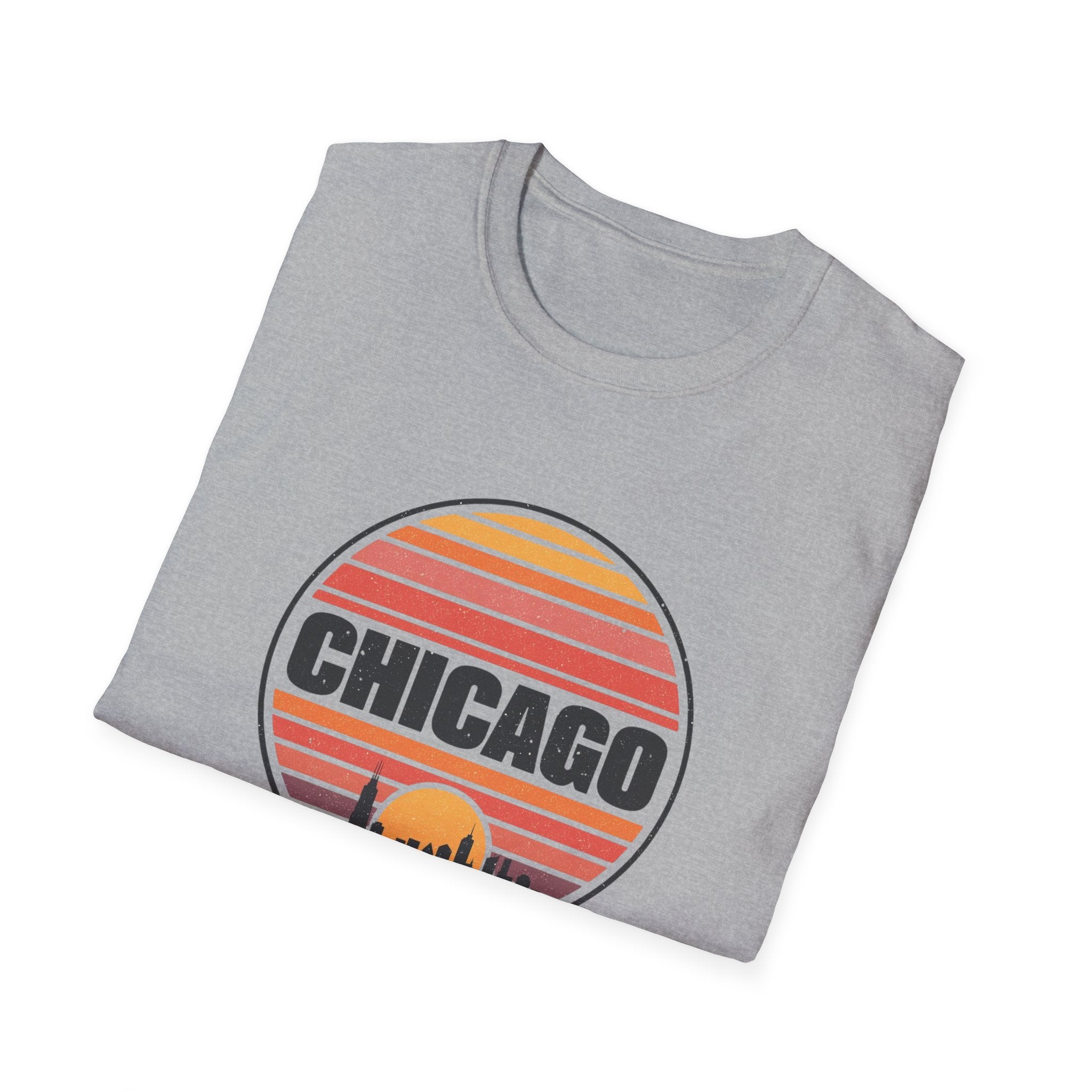 Chicago Vintage Sunset T-Shirt — Retro City Skyline Tee