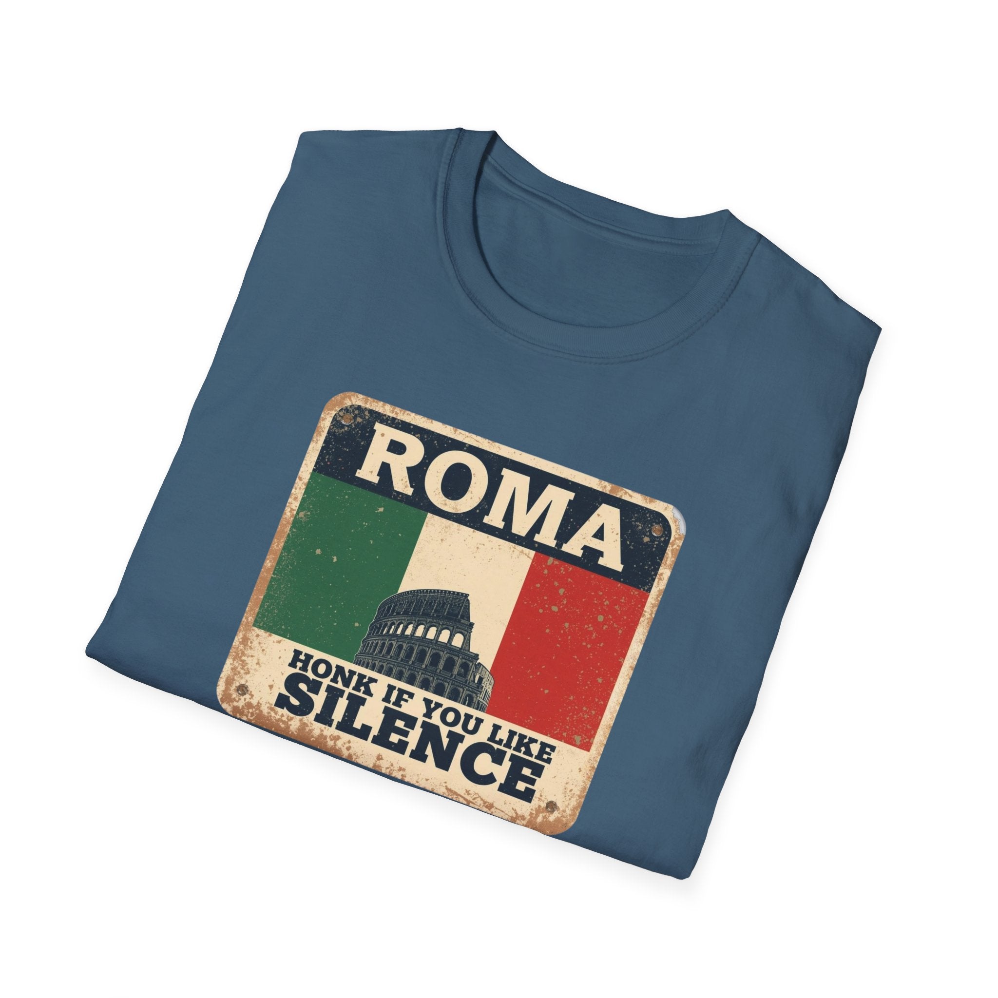 Roma Vintage Italy T-Shirt — "Honk If You Like Silence" Retro Rome Tee