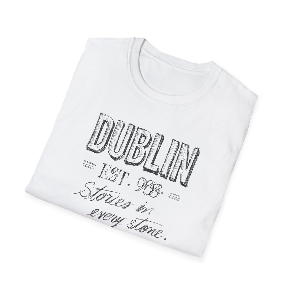 Dublin Est. 988 T-Shirt — 'Stones on Every Stone' Vintage City Tee