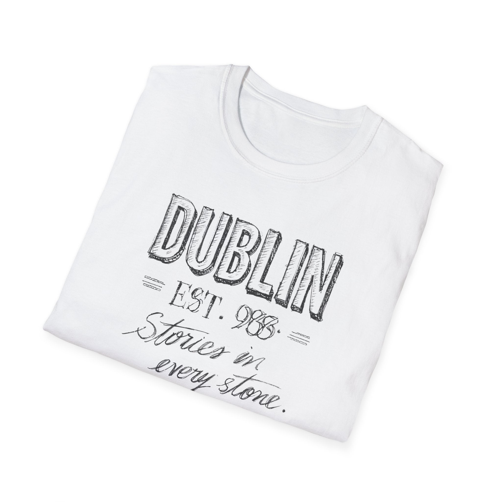 Dublin Est. 988 T-Shirt — 'Stones on Every Stone' Vintage City Tee