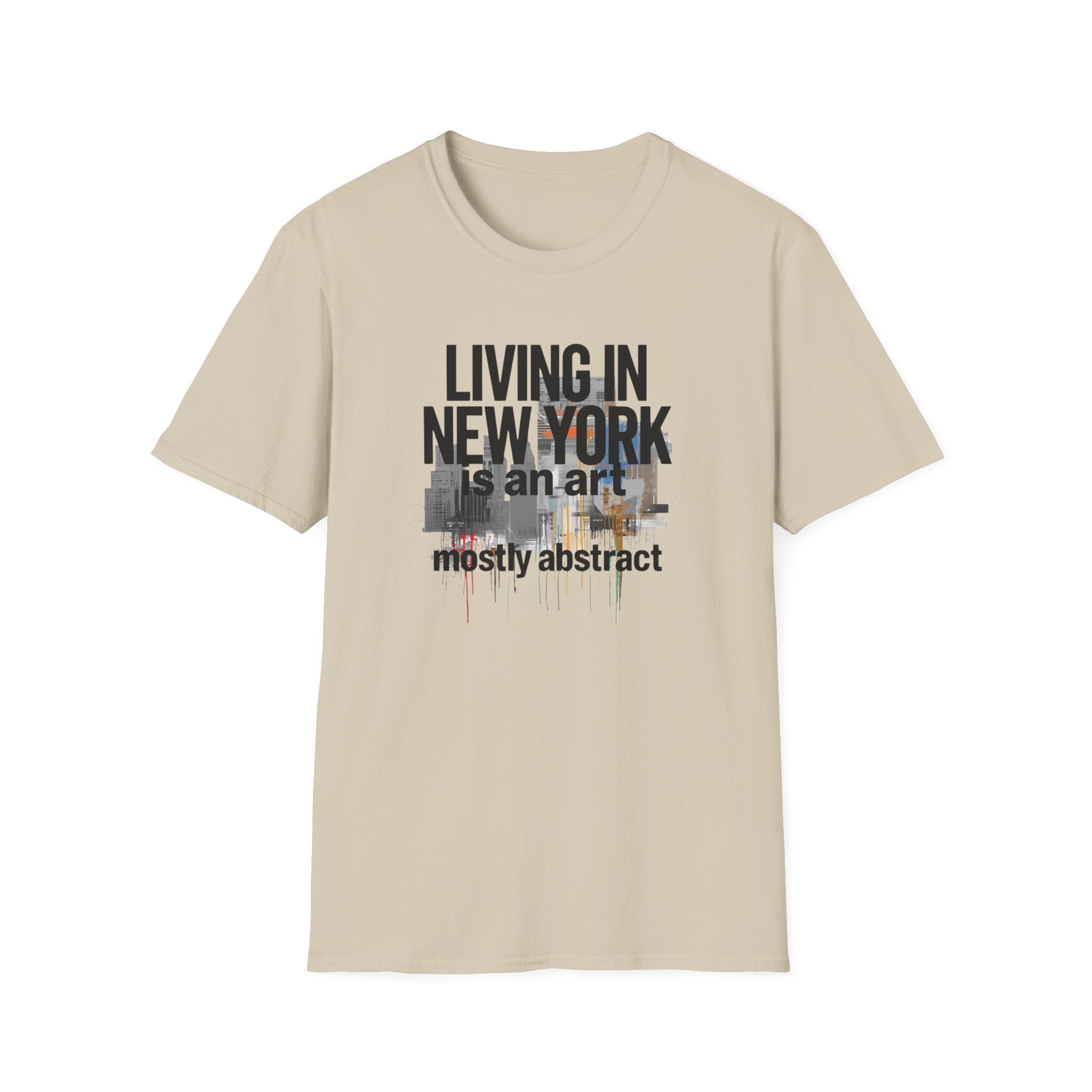 Living in New York T‑Shirt – 'Living in New York is an art, mostly abstract' Urban City Tee