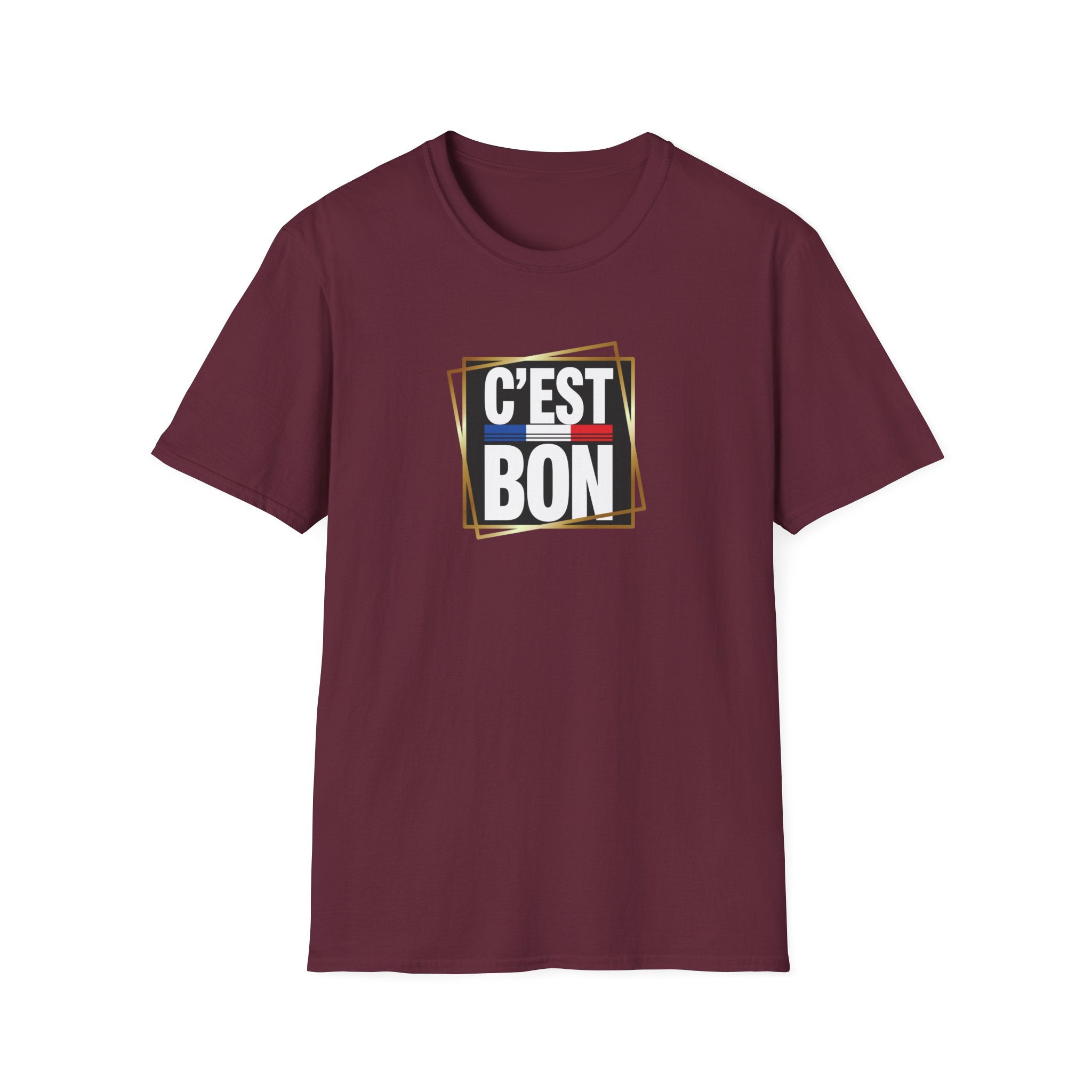 C'EST BON T-Shirt | French Phrase Graphic Tee, Bold Typographic Design