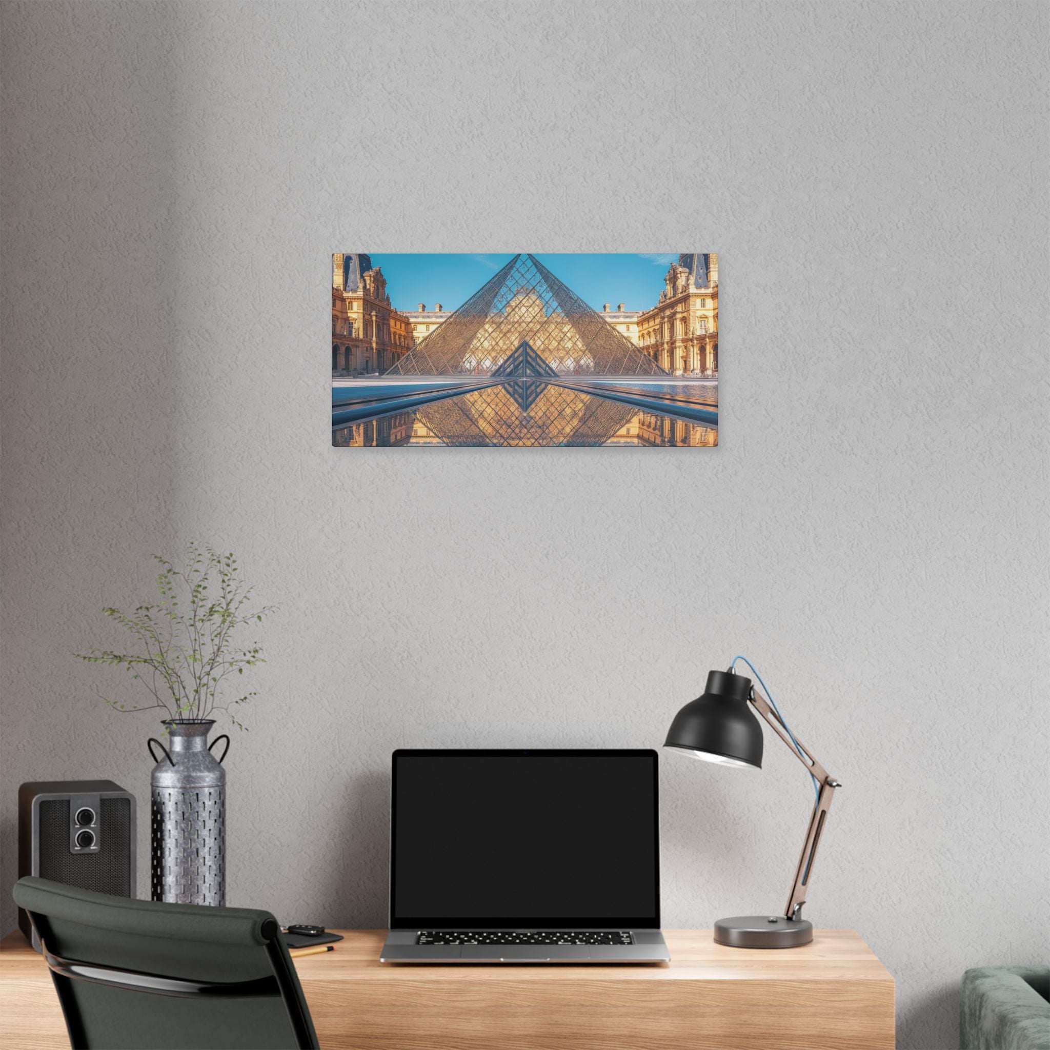 Louvre Glass Pyramid Canvas Print — Paris Travel Wall Art