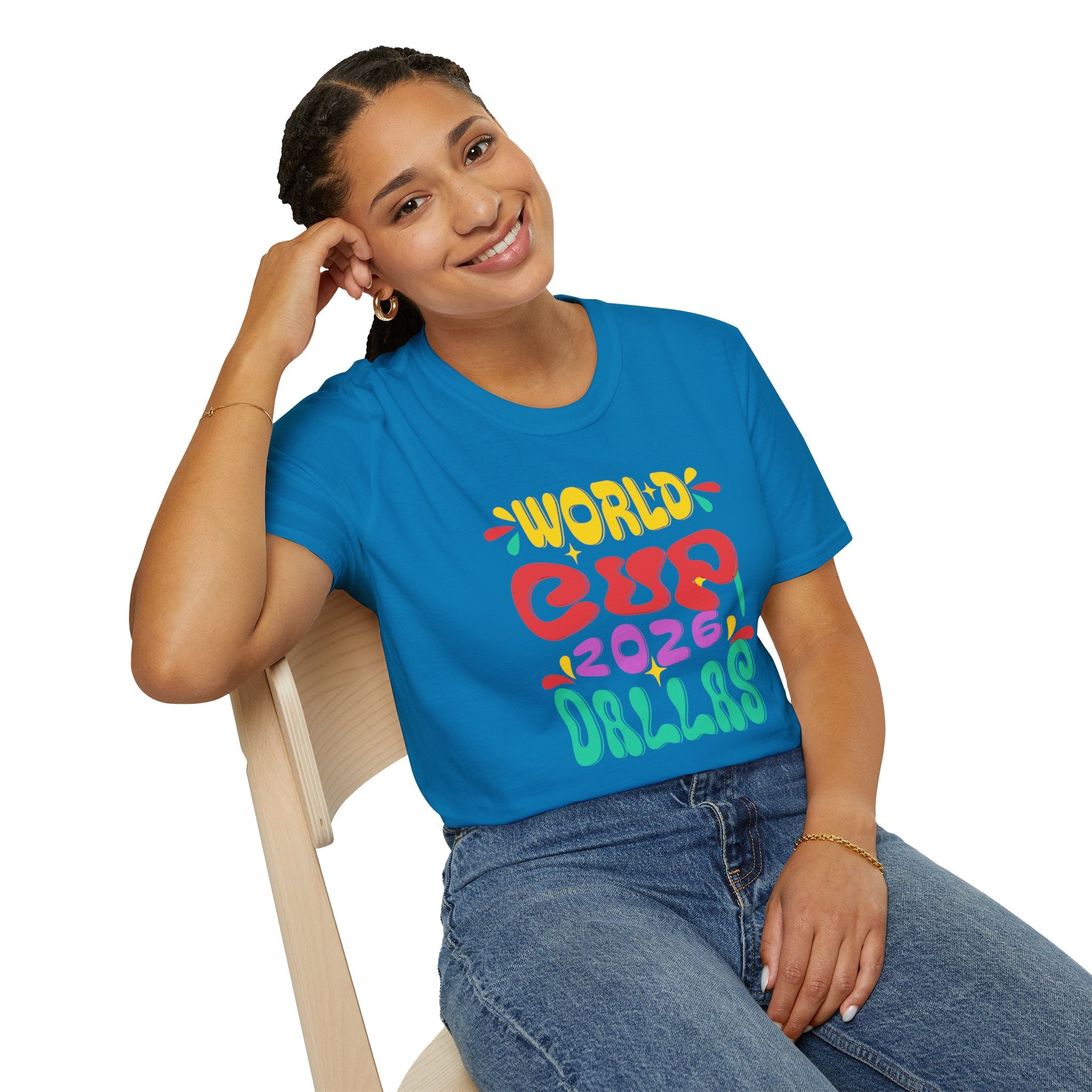 World Cup 2026 Dallas T-Shirt — Colorful Retro Soccer Fan Tee