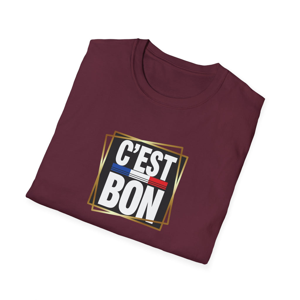 C'EST BON T-Shirt | French Phrase Graphic Tee, Bold Typographic Design
