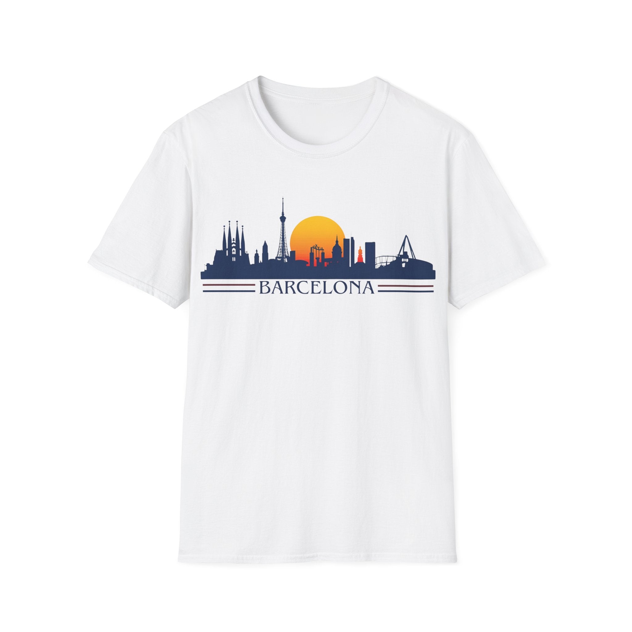 Barcelona skyline sunset T-Shirt | Spanish cityscape tee
