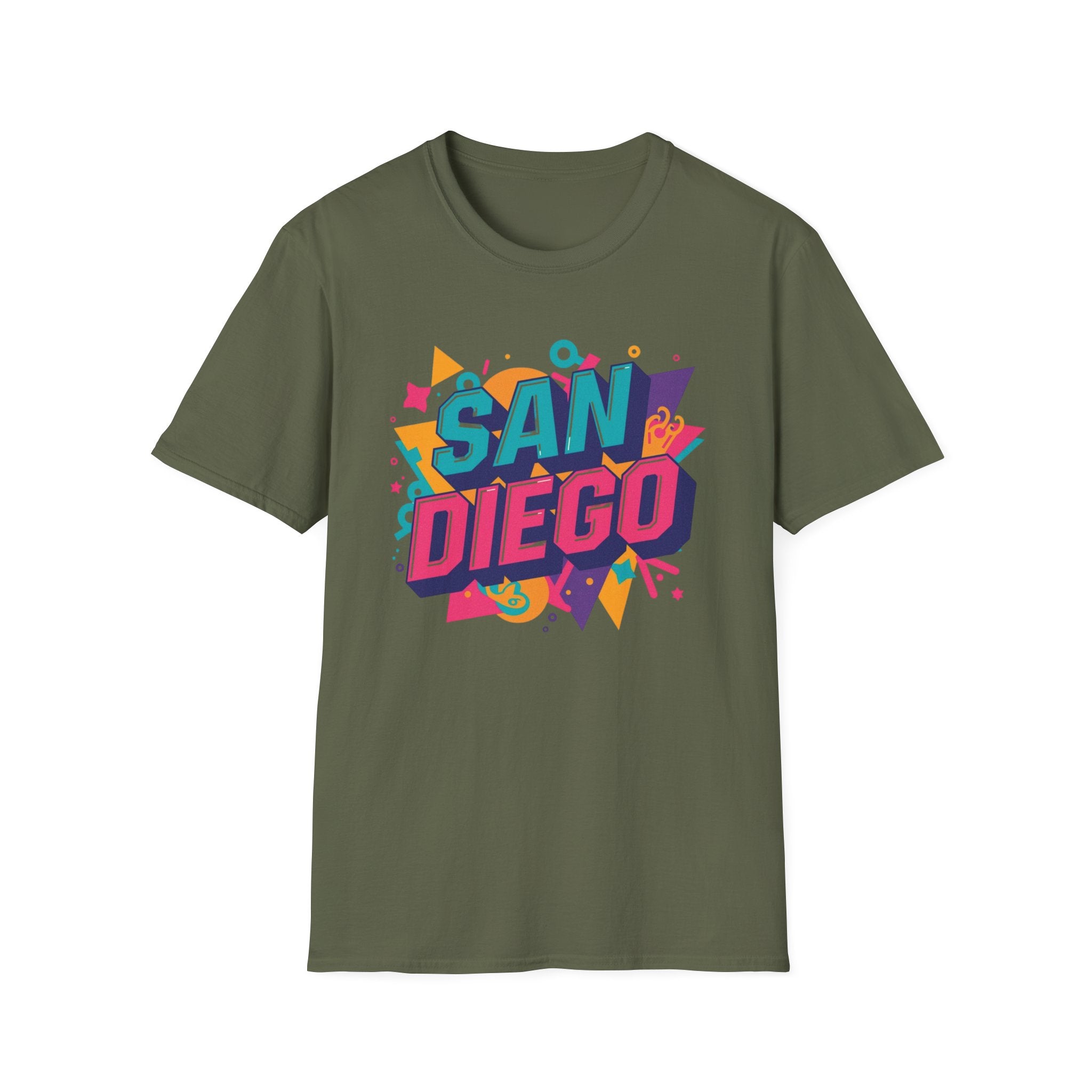 San Diego Retro Pop T-Shirt — Colorful City Graphic Tee