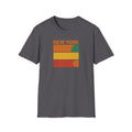 New York Sunset T-Shirt | Retro Stripes City Graphic