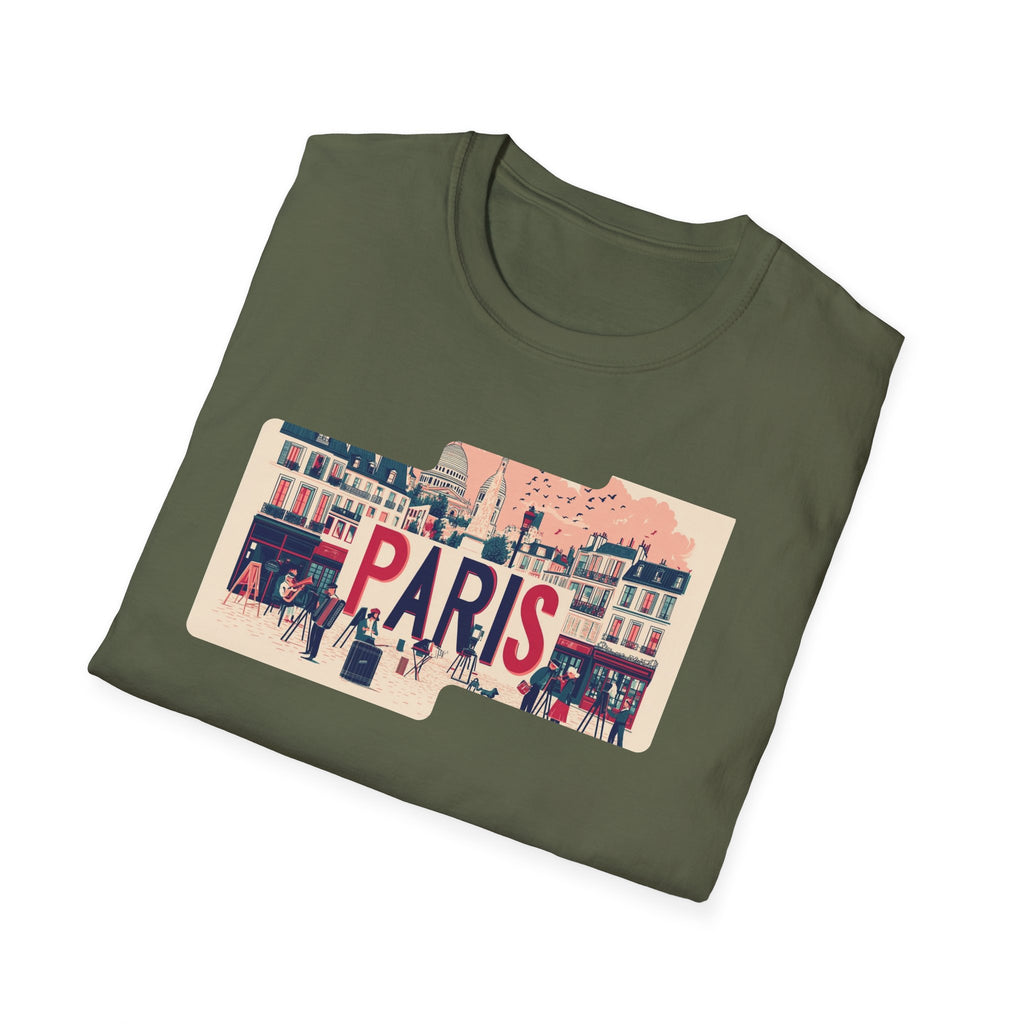 Paris Cityscape T-Shirt | Vintage French Street Illustration