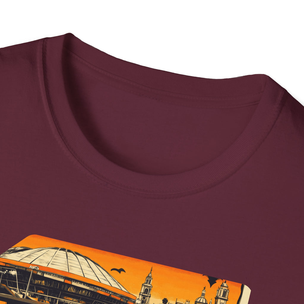 Valencia postcard skyline T-Shirt | Retro cityscape, orange sunset