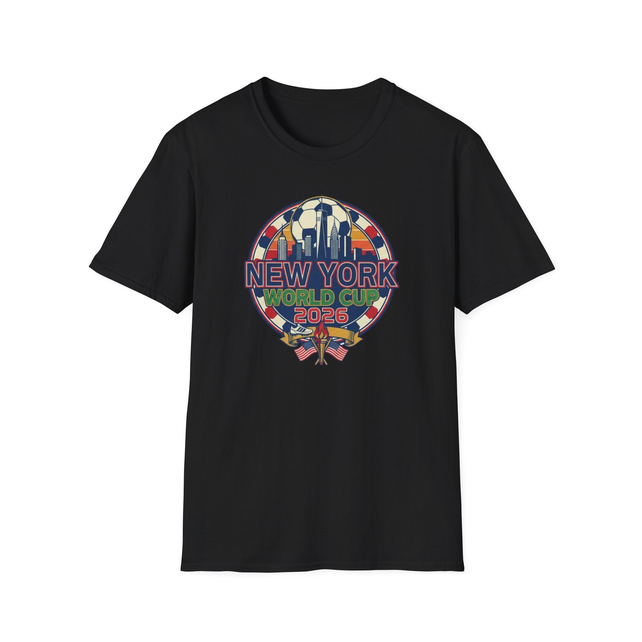 New York World Cup 2026 T-Shirt — Retro City Skyline Soccer Tee