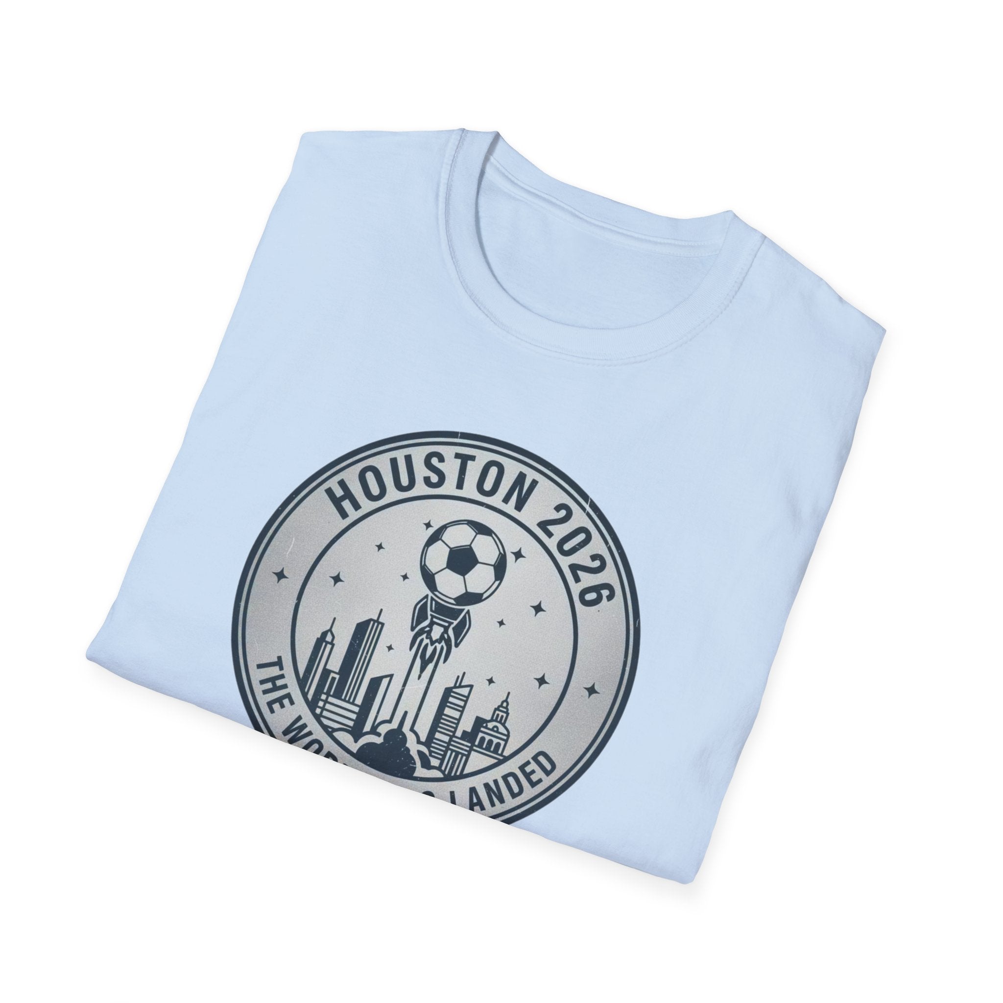 Houston 2026 Soccer Tee — "The World Has Landed" City Crest