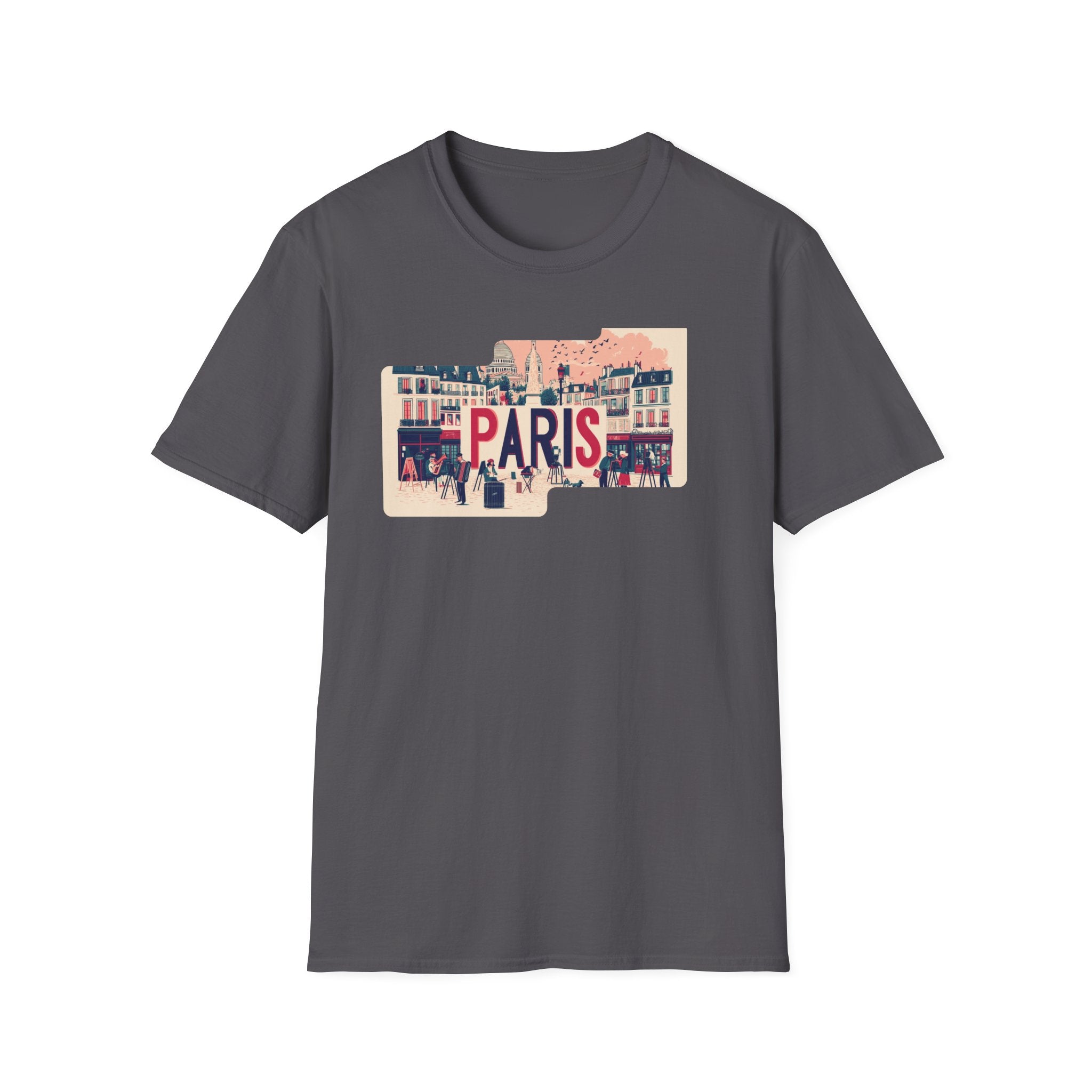 Paris Cityscape T-Shirt | Vintage French Street Illustration