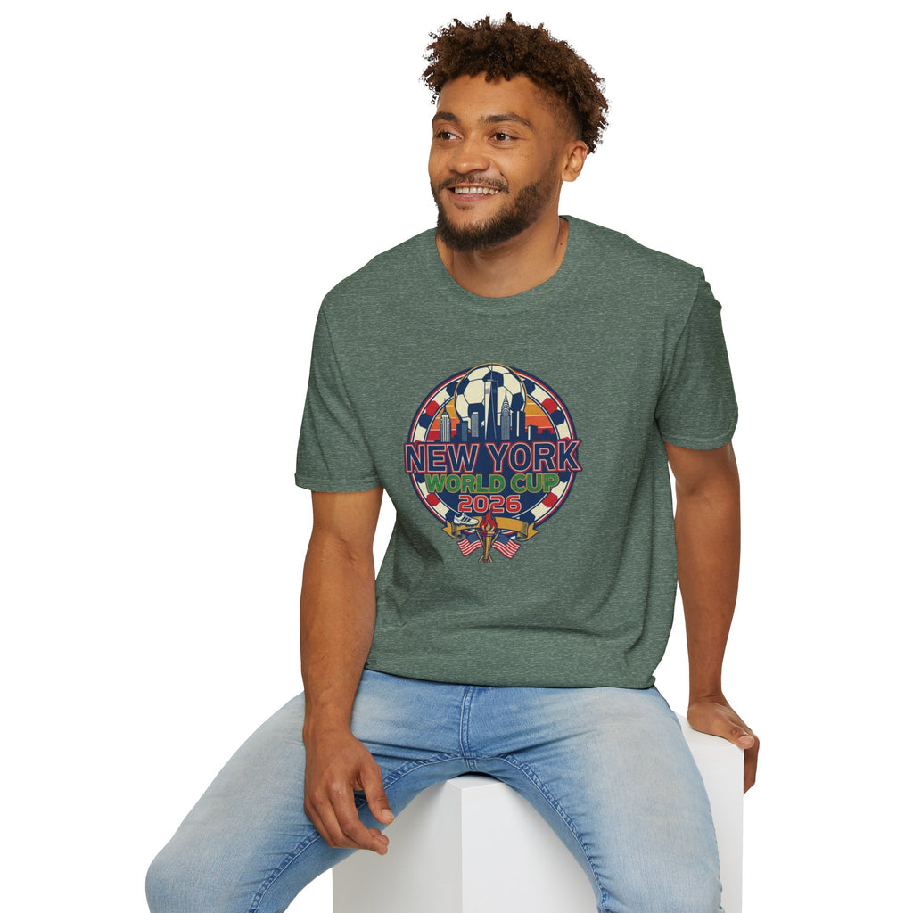 New York World Cup 2026 T-Shirt — Retro City Skyline Soccer Tee