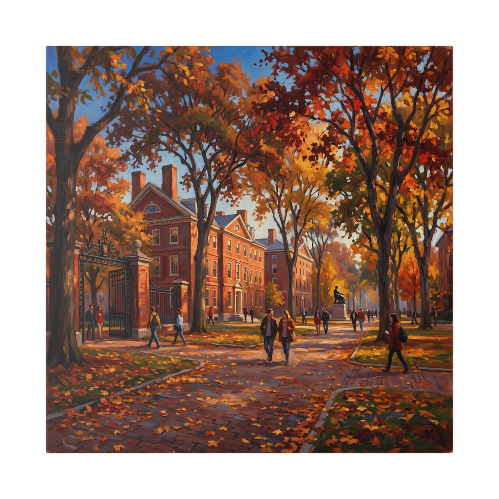 Harvard University Yard - Autumn Campus Oil Painting Canvas