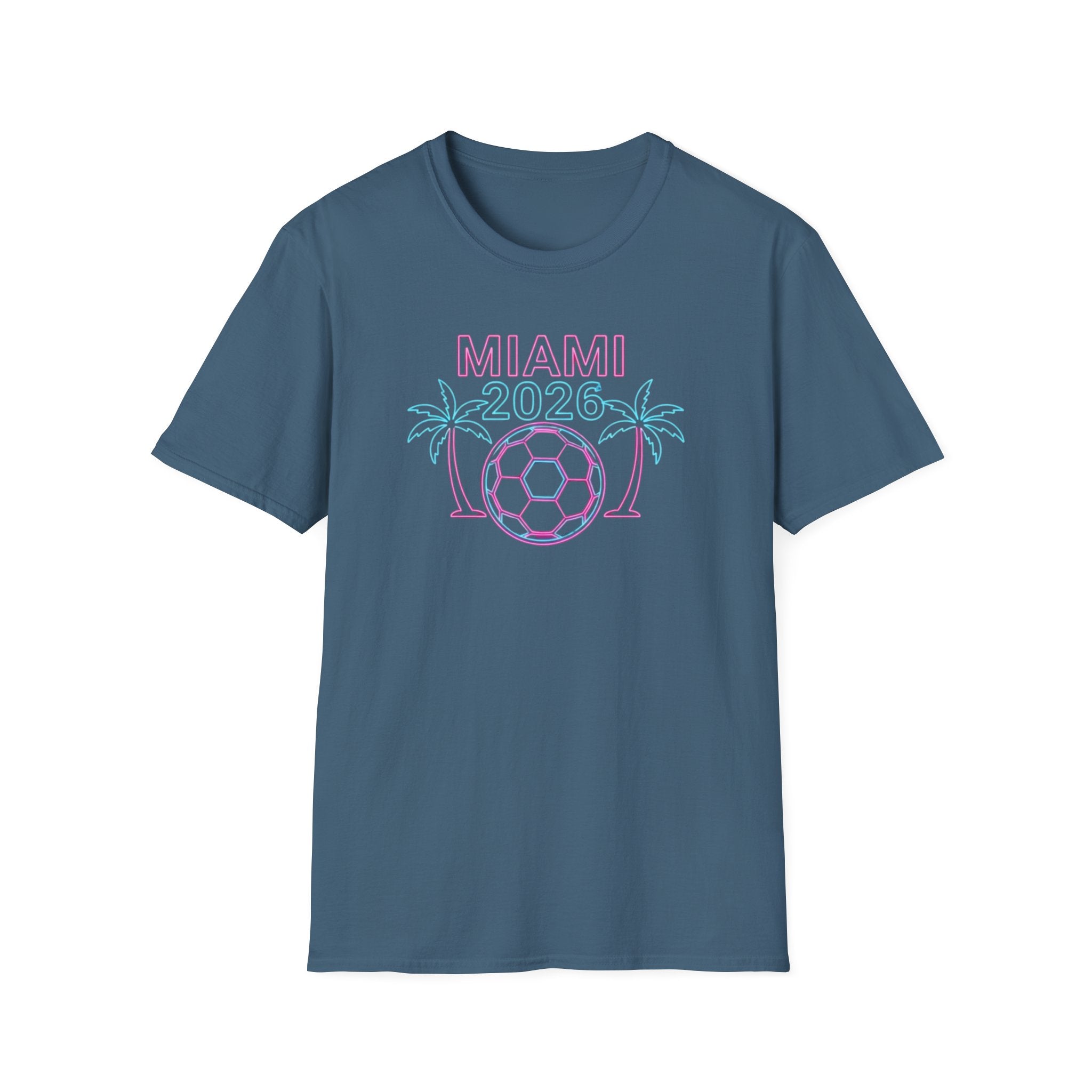 Miami 2026 Soccer T-Shirt — Neon Palm Beach Tournament Tee