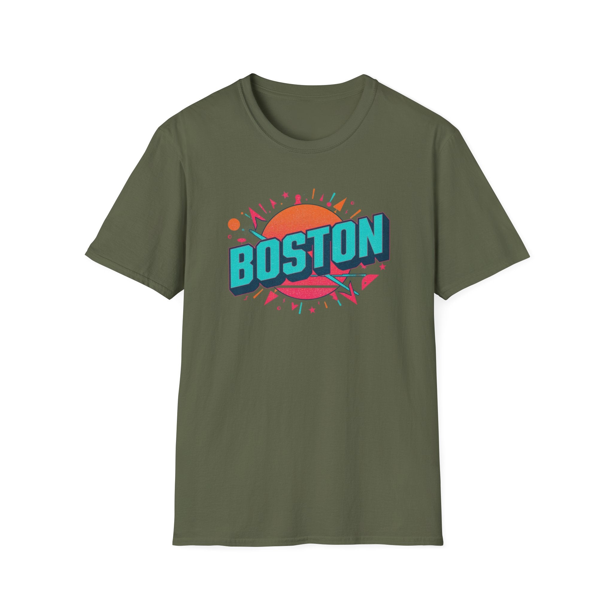 Boston Retro Sunset T-Shirt — Colorful City Graphic Tee