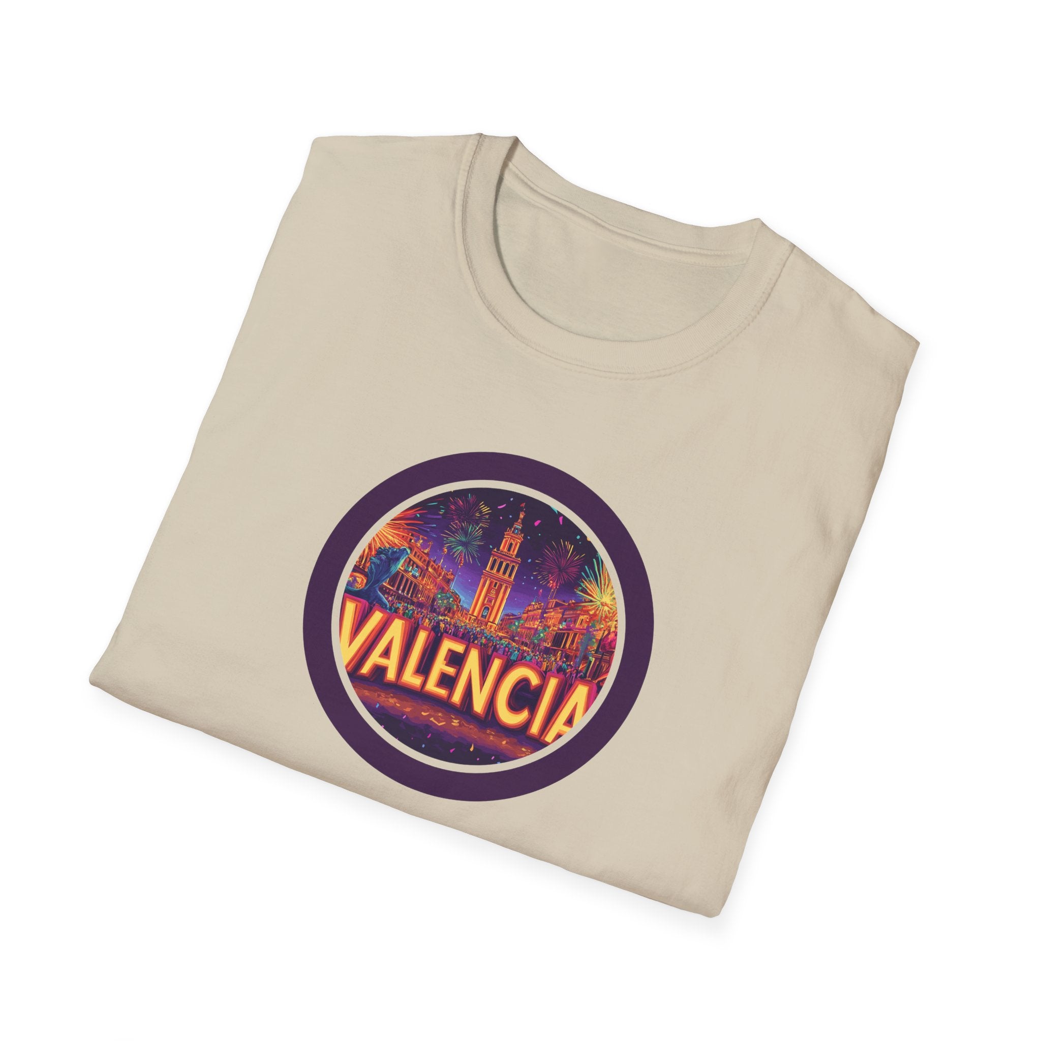 Valencia skyline circle logo T-Shirt | Spain travel souvenir