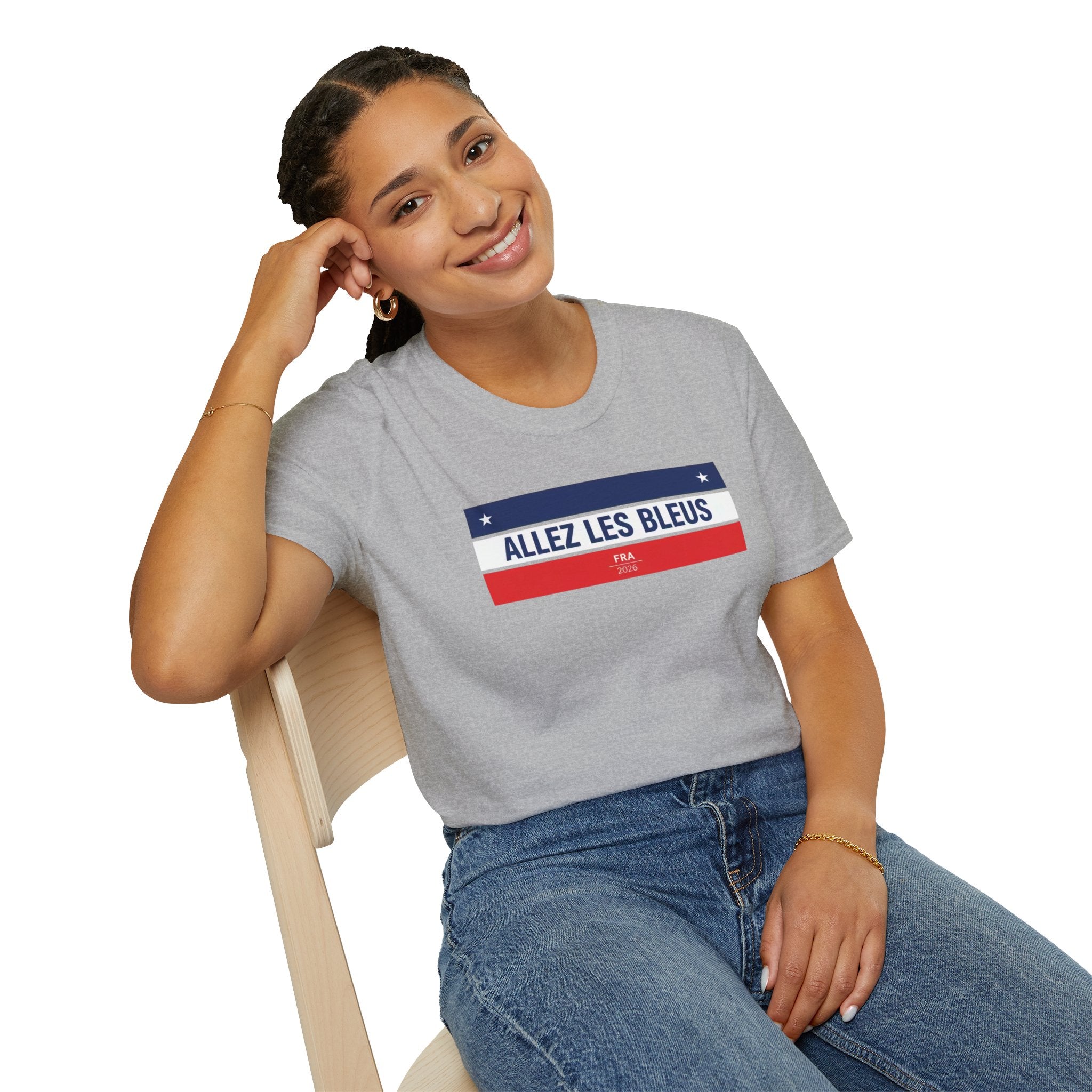 T-Shirt — Allez Les Bleus French Flag Soccer Supporter Tee